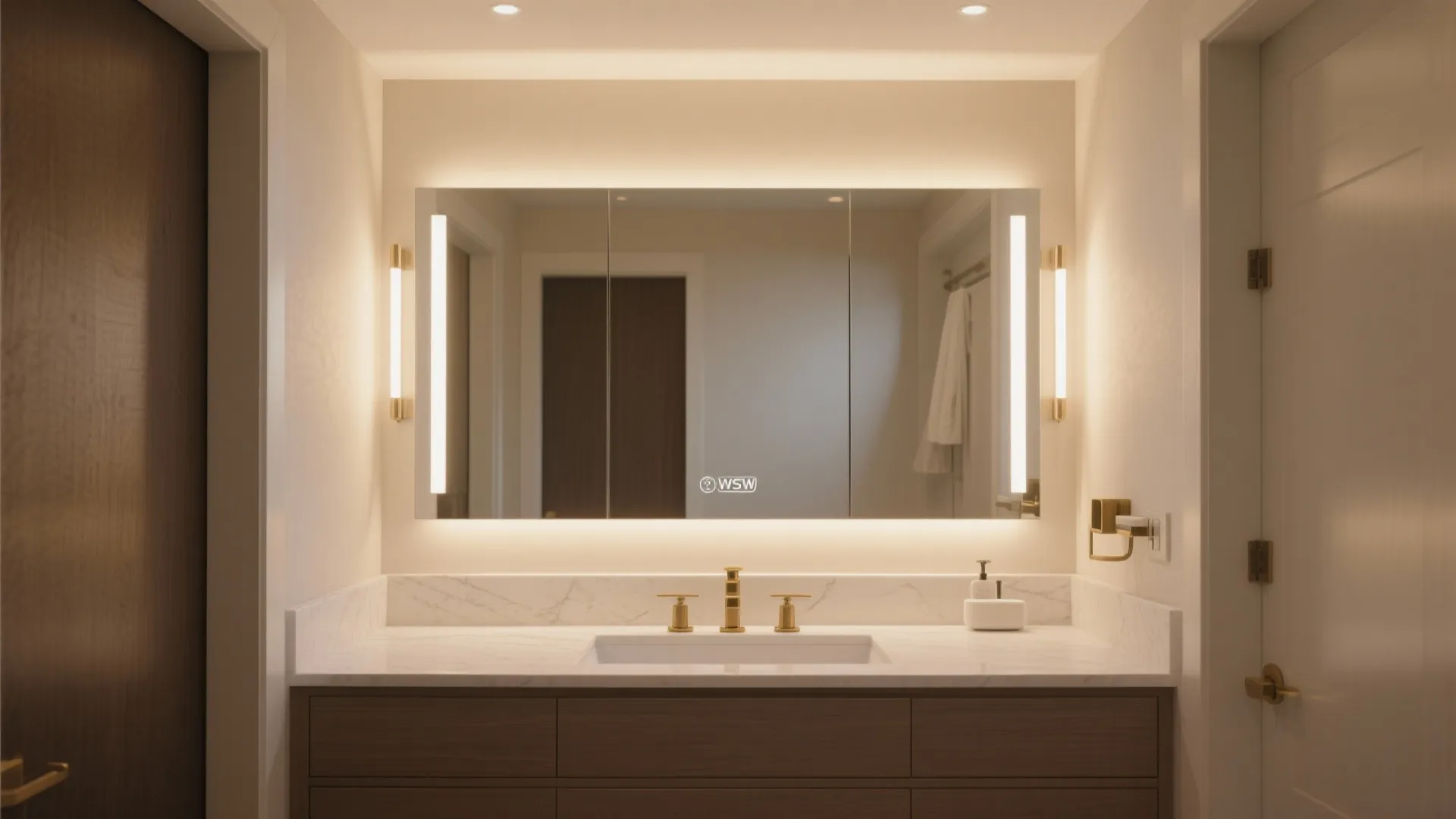 Integrated Mirror + Lighting Bands