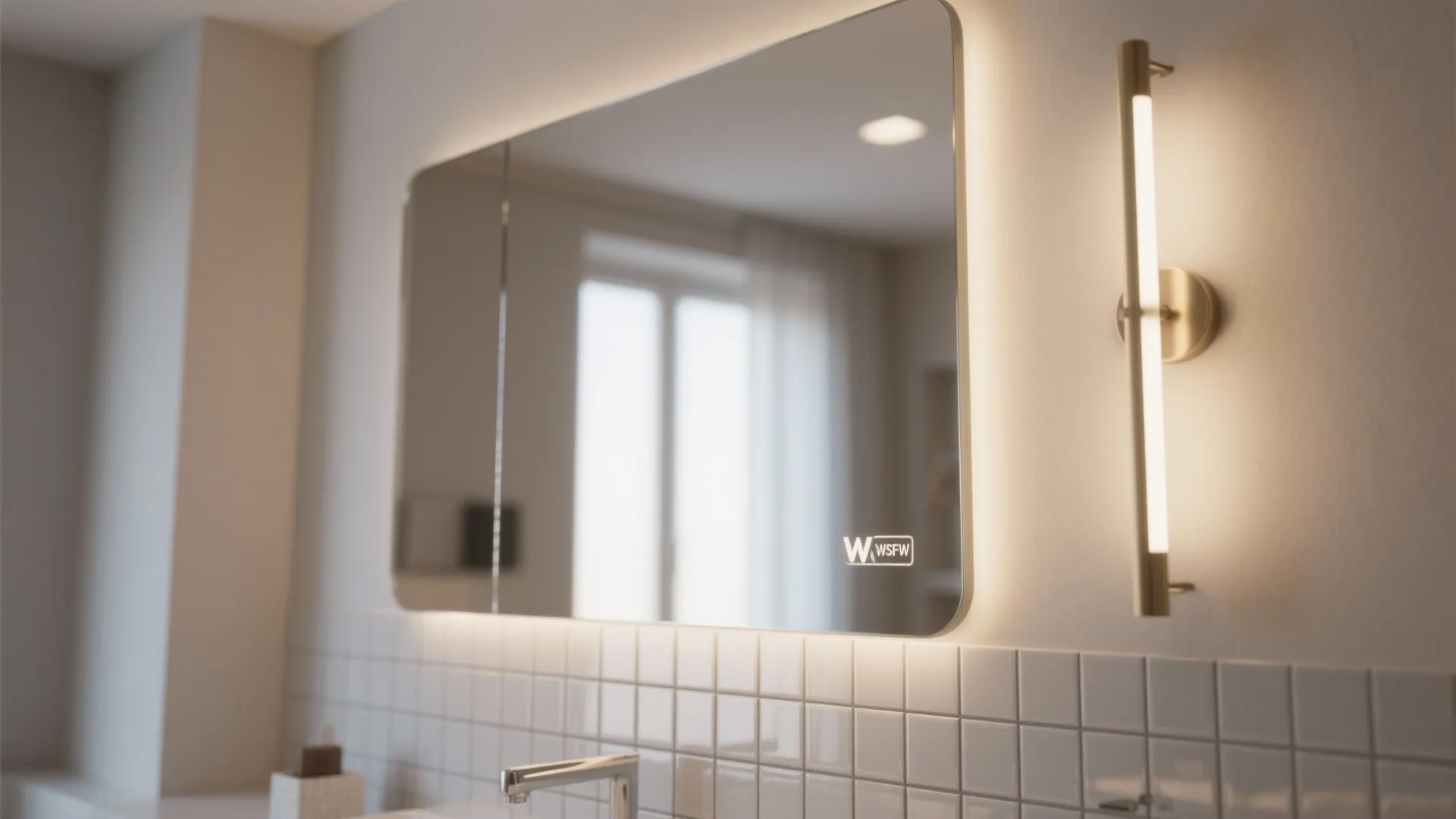 Mirrors, vertical lighting and reflective backsplashes