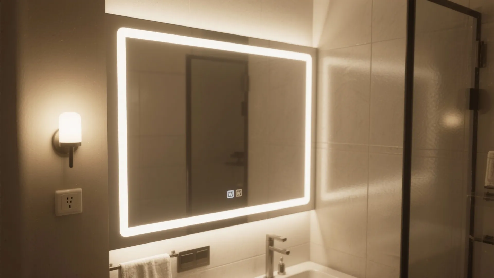 3. Bright mirrors and strategic lighting to open the room