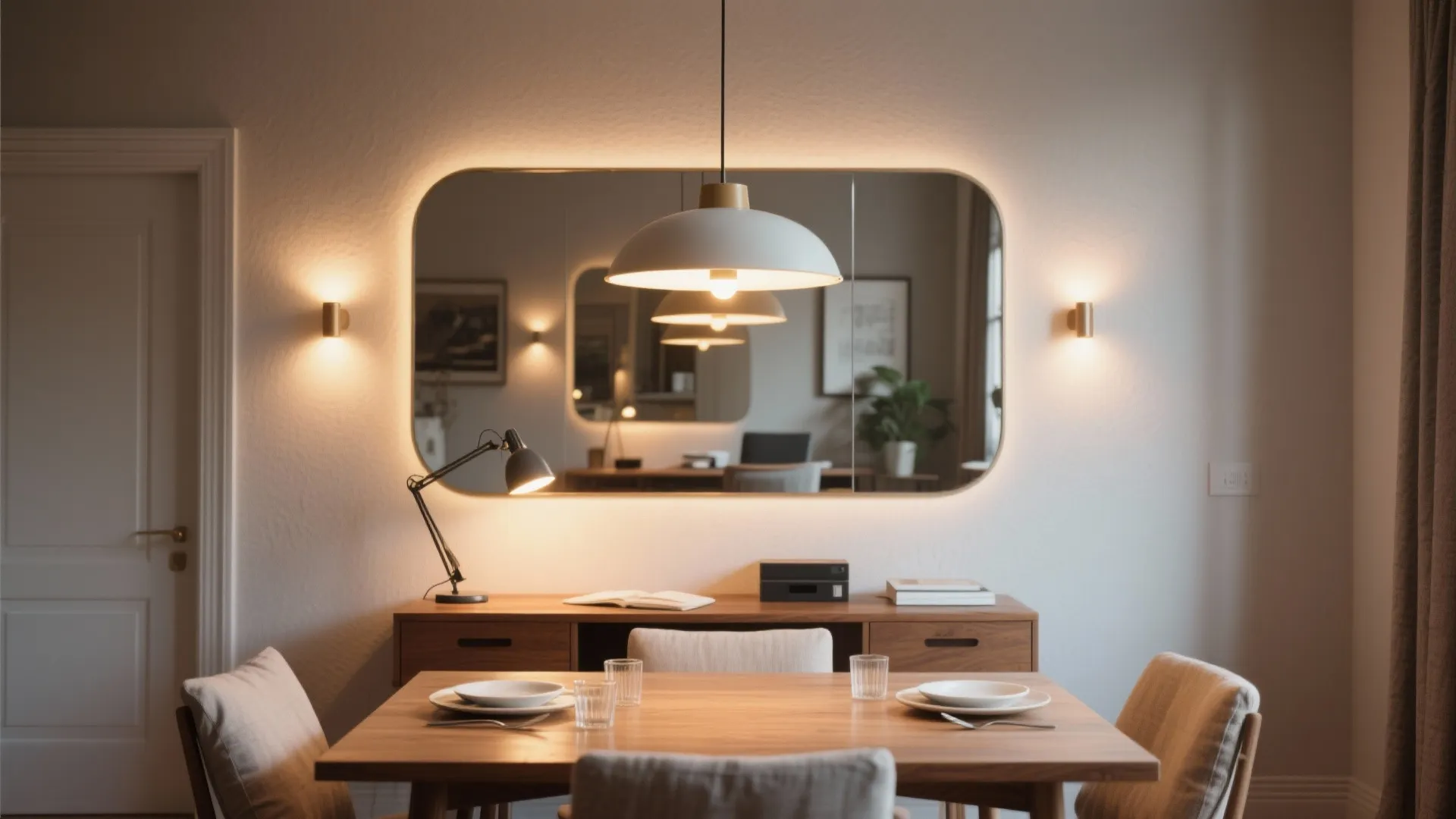 5. Mirror trick and lighting to expand the feel