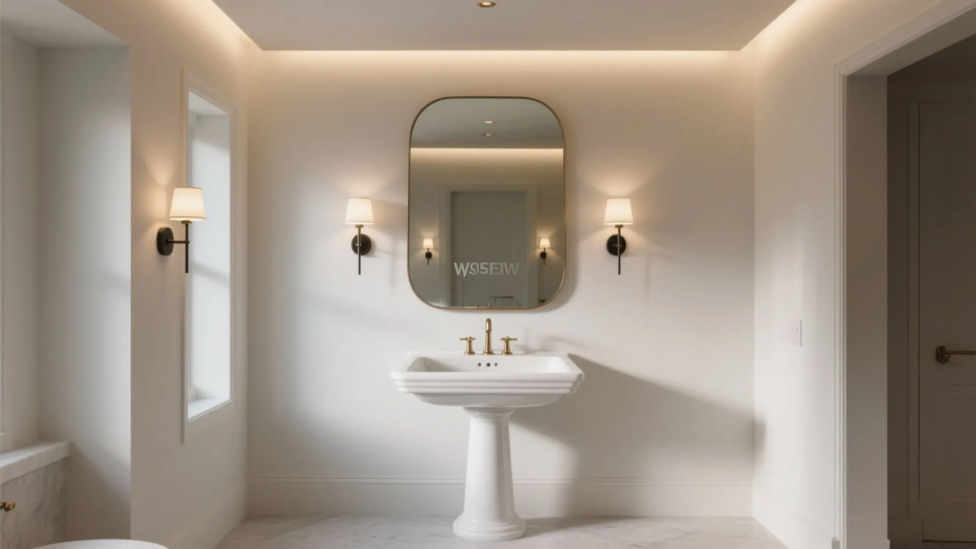 Oversized Mirror + Layered Lighting