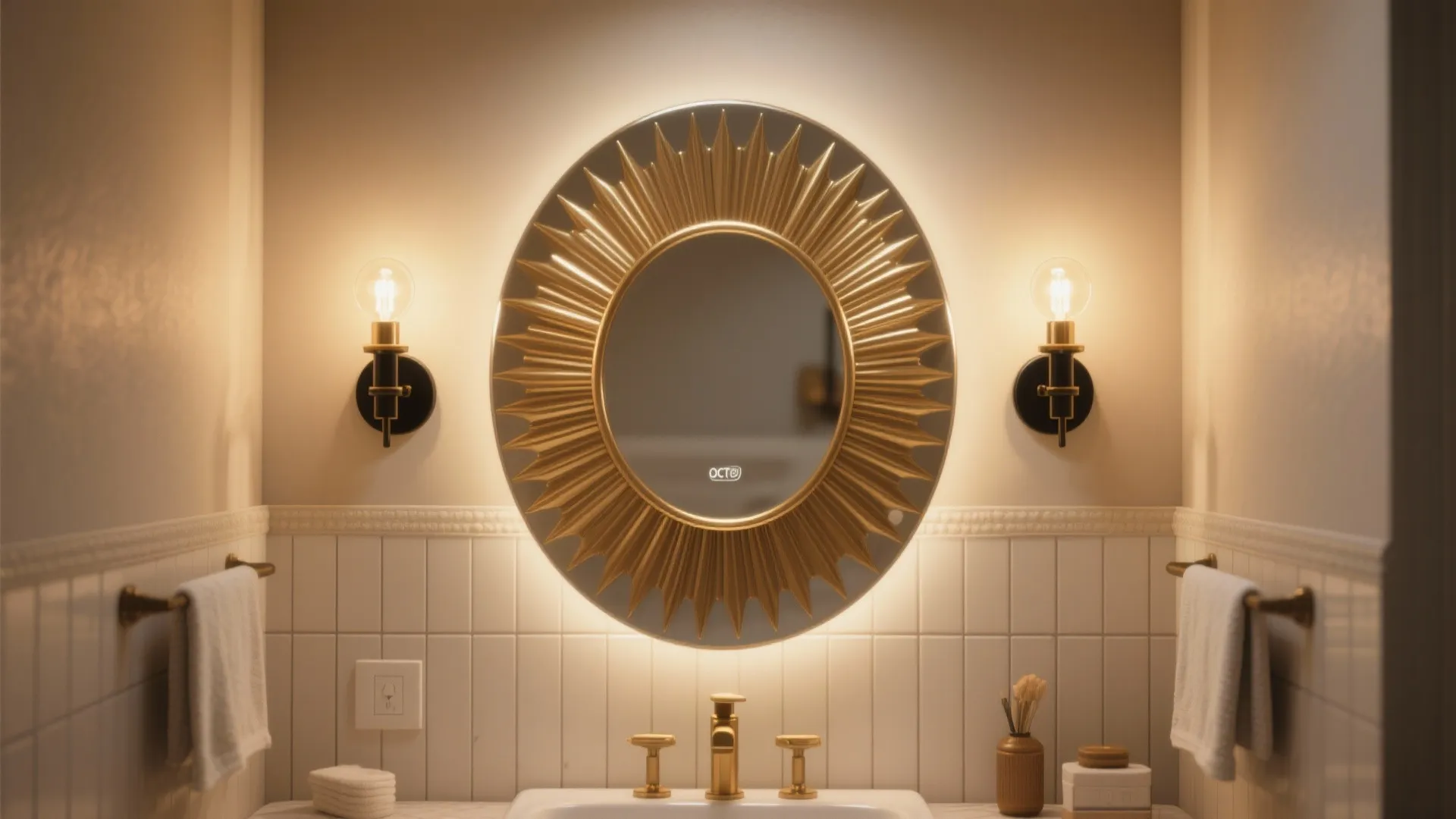 4. Statement Mirror and Lighting