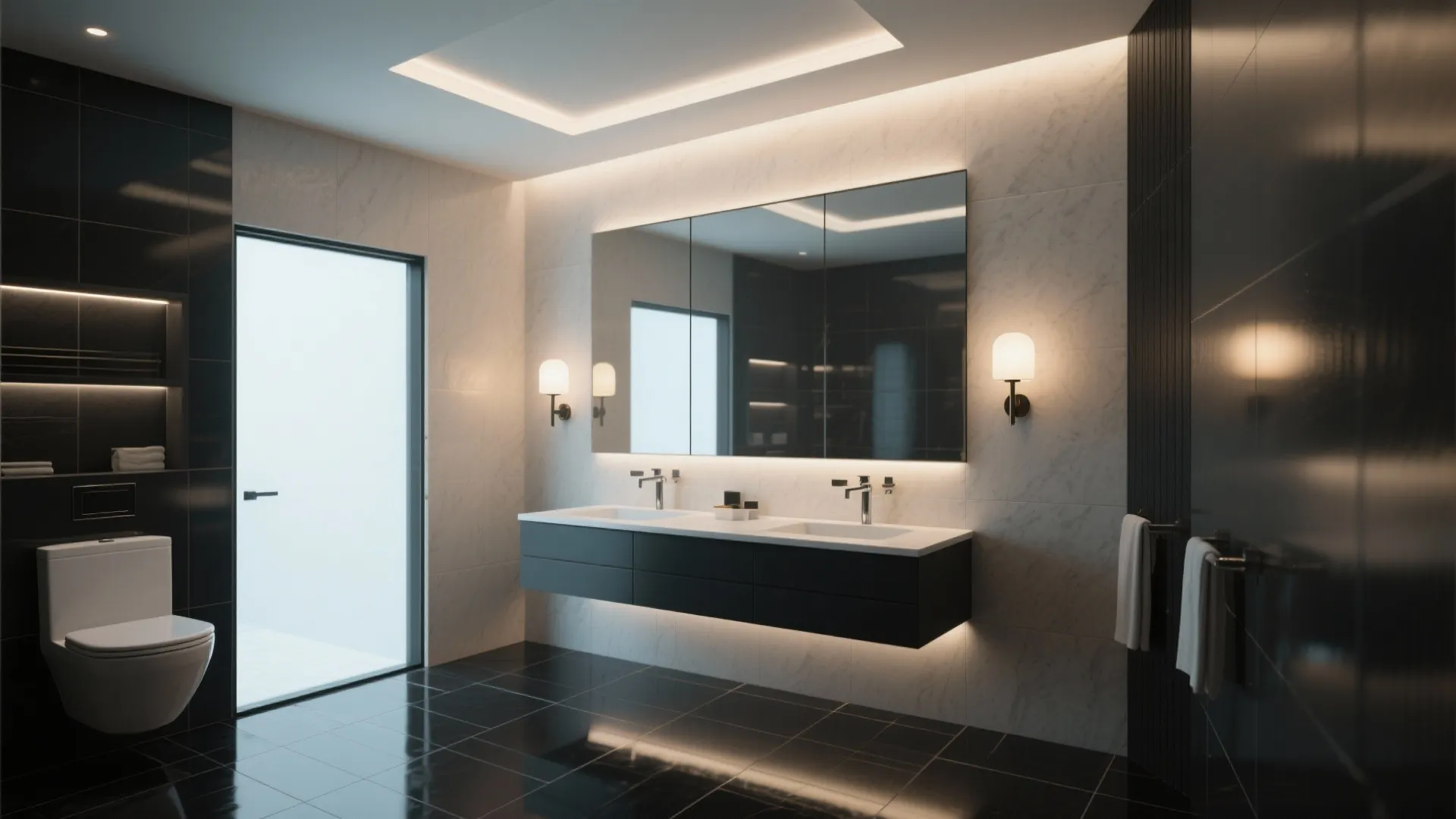 2. Use Large Mirrors and Strategic Lighting