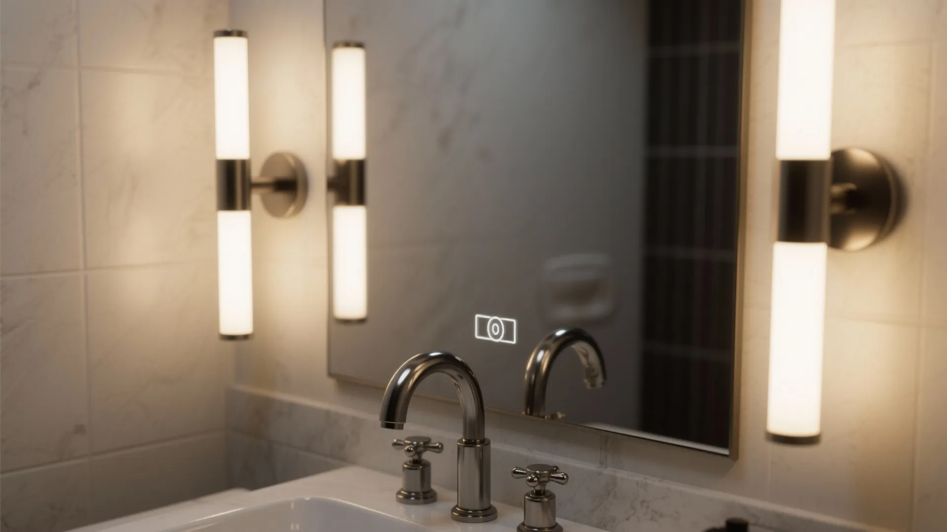 3. Use mirrors and lighting to amplify the faucet focal point