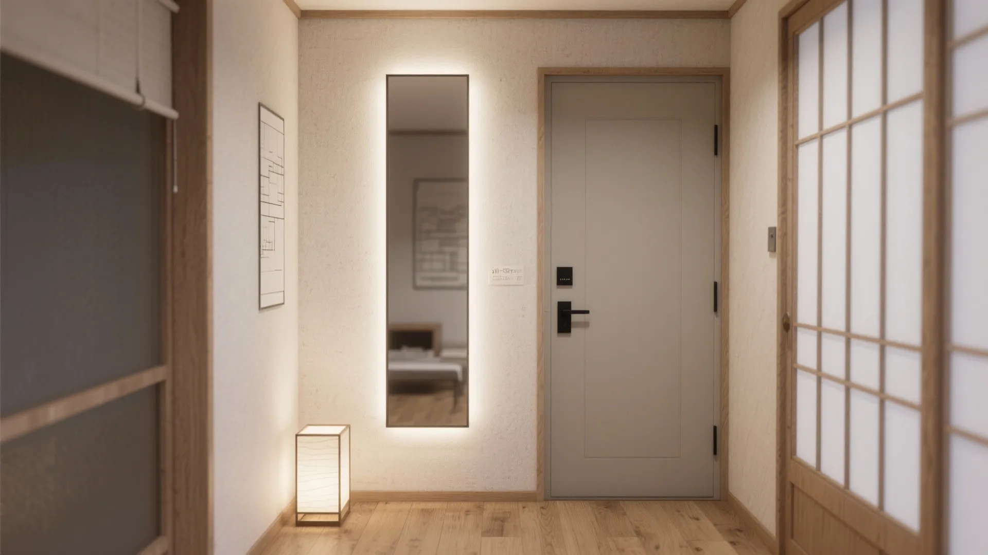 鏡と照明で“奥行き”を演出する（日式風格の光 × 日本都市の暮らし）