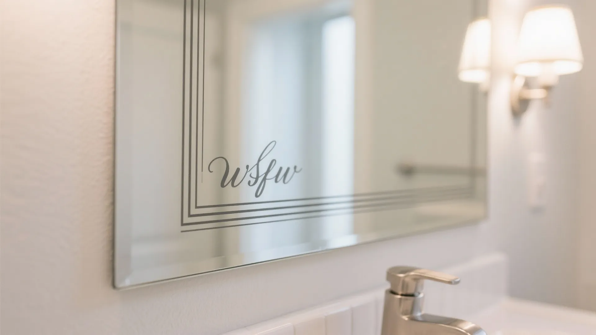 Mirror-safe typography and line art