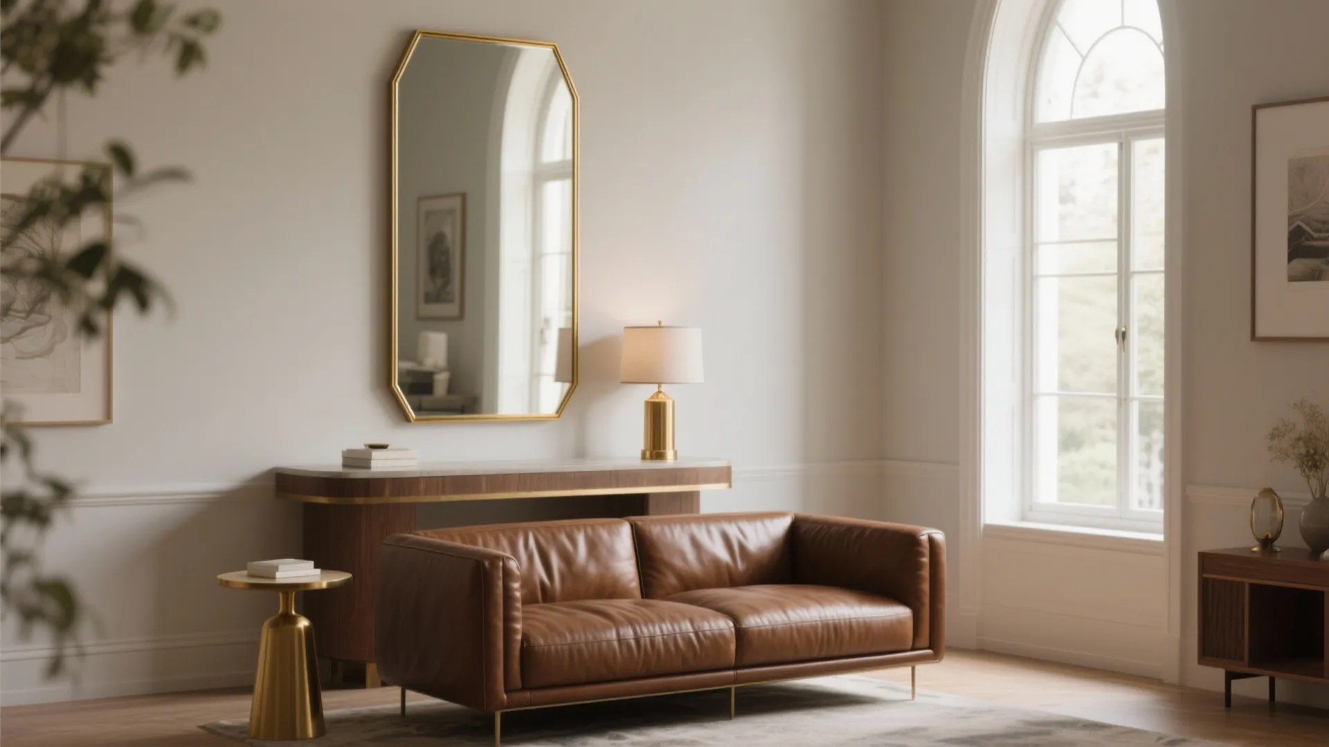 2. Use mirrors and metallic accents to expand visual space