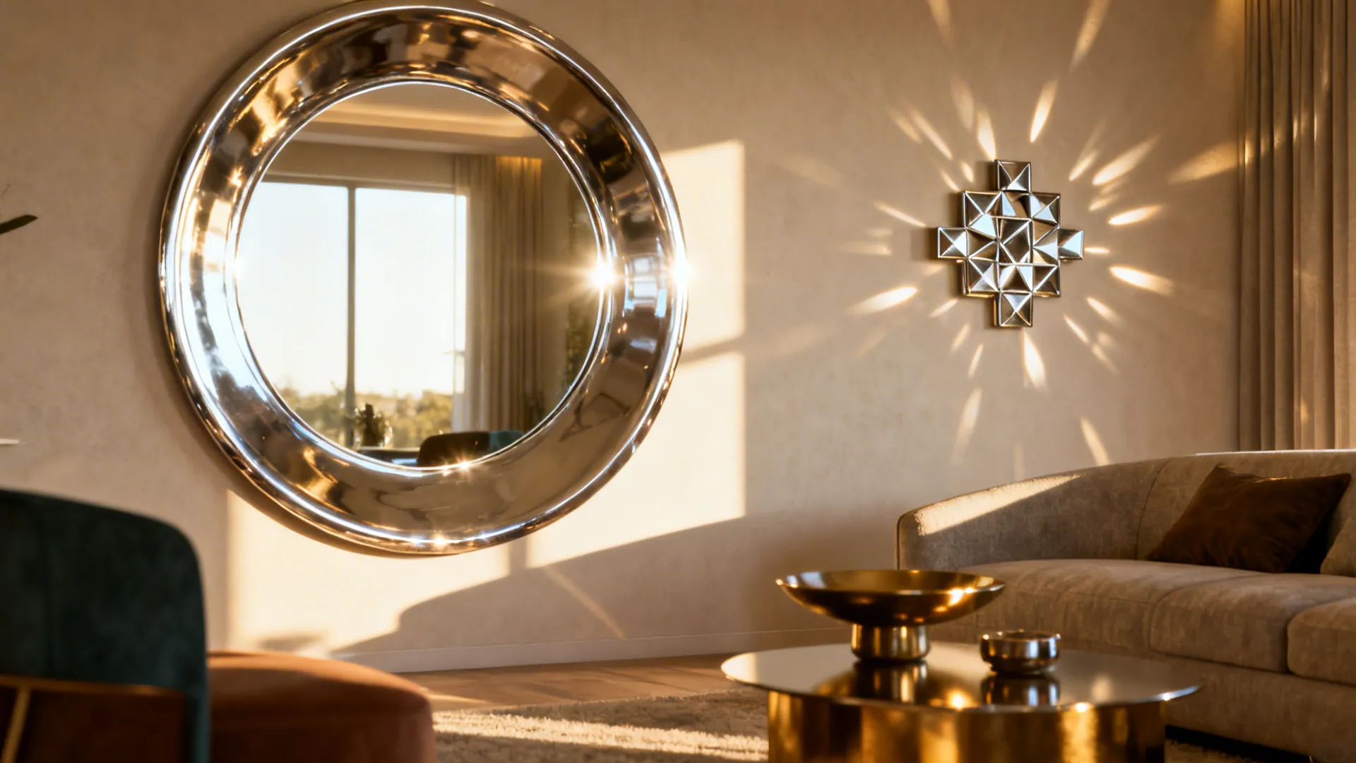 4. Mirrored or Metallic Art to Amplify Light