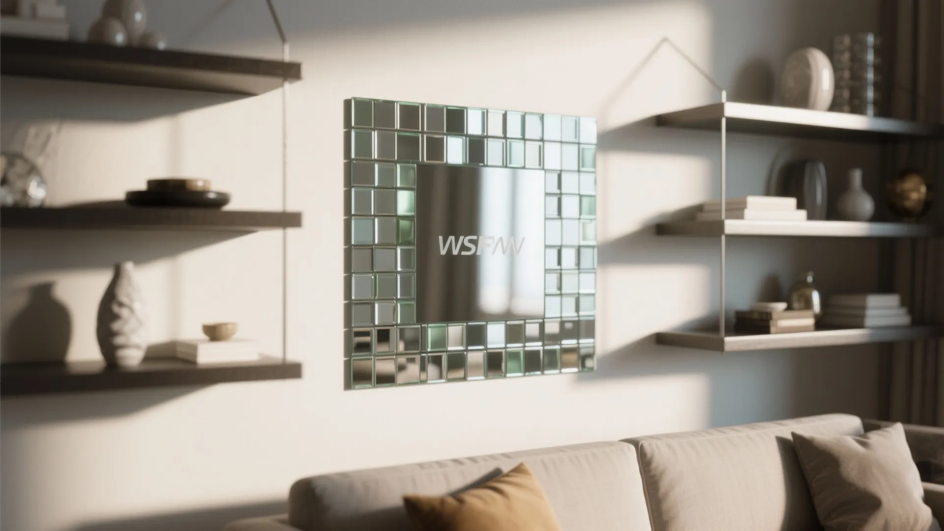 5. Mirror and glass mosaic tiles for reflecting light