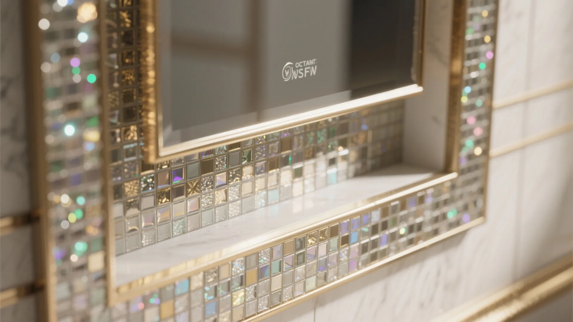 5. Mirror-framed mosaic and niches for sparkle