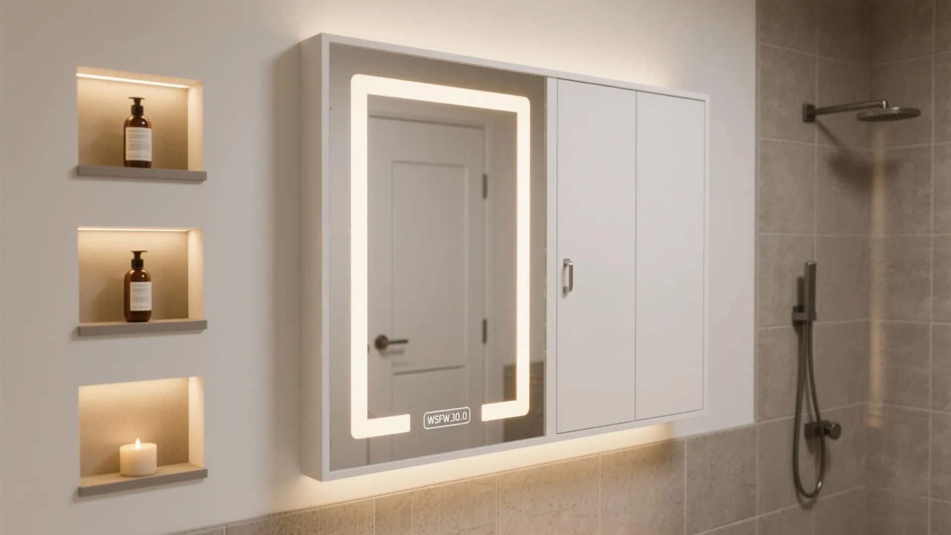 Mirror storage and vertical niches: power up the walls