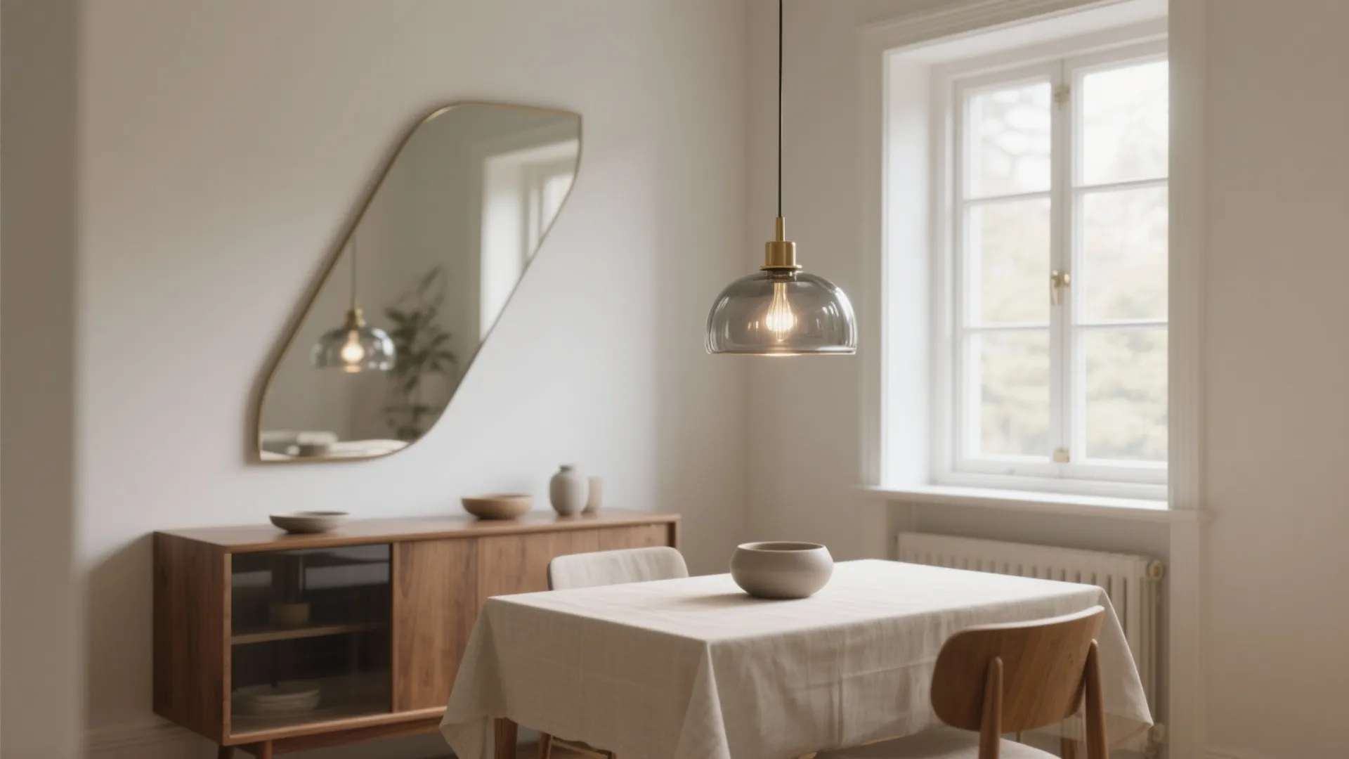 Glass and Mirrors for a Brighter Dining Nook