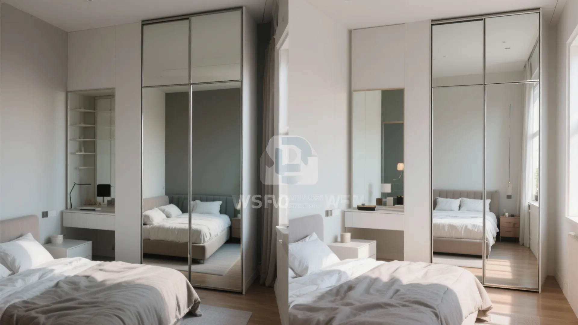Compact Almari with Mirror Panels