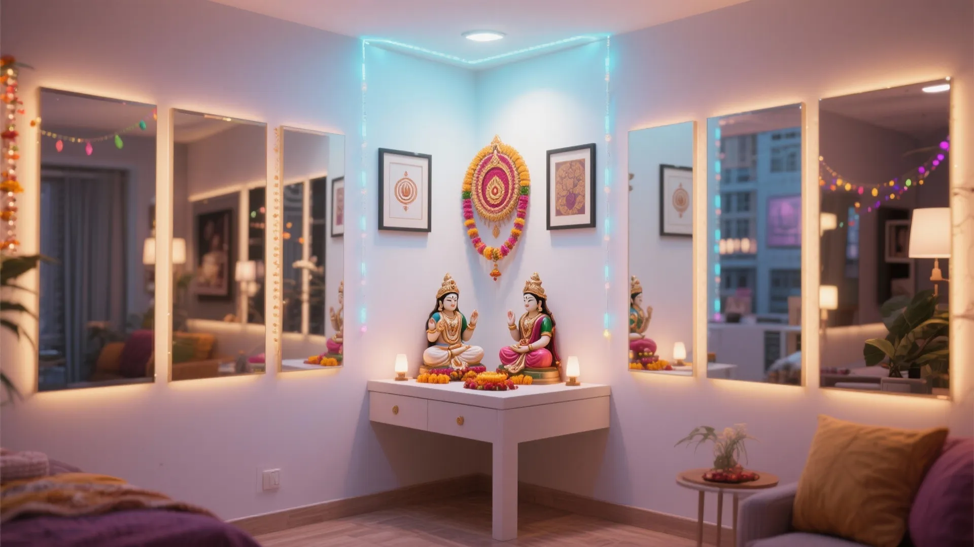 Mirror Panels for Spacious Feel