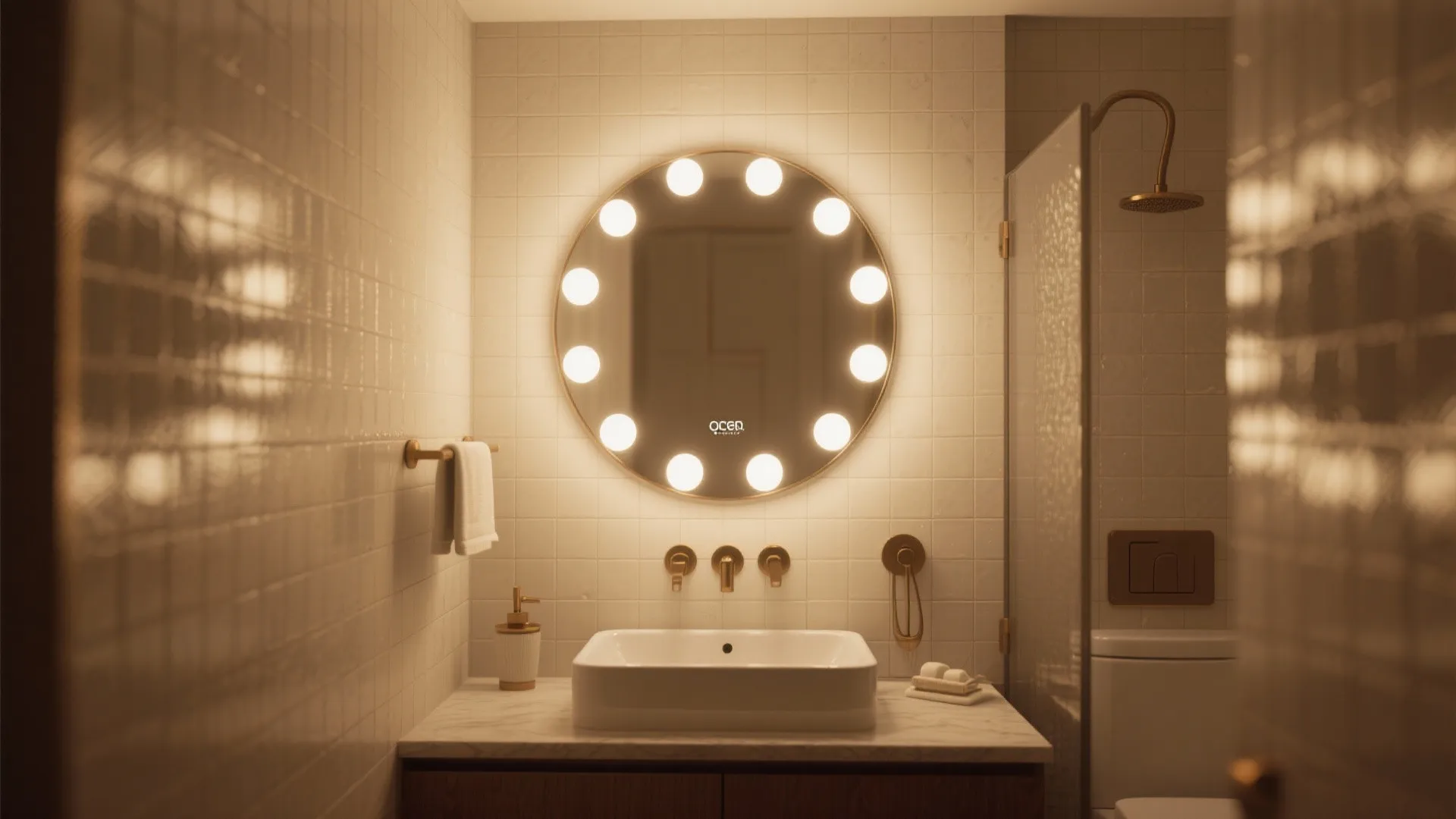 3. Mirror-mounted round lights for expanded depth