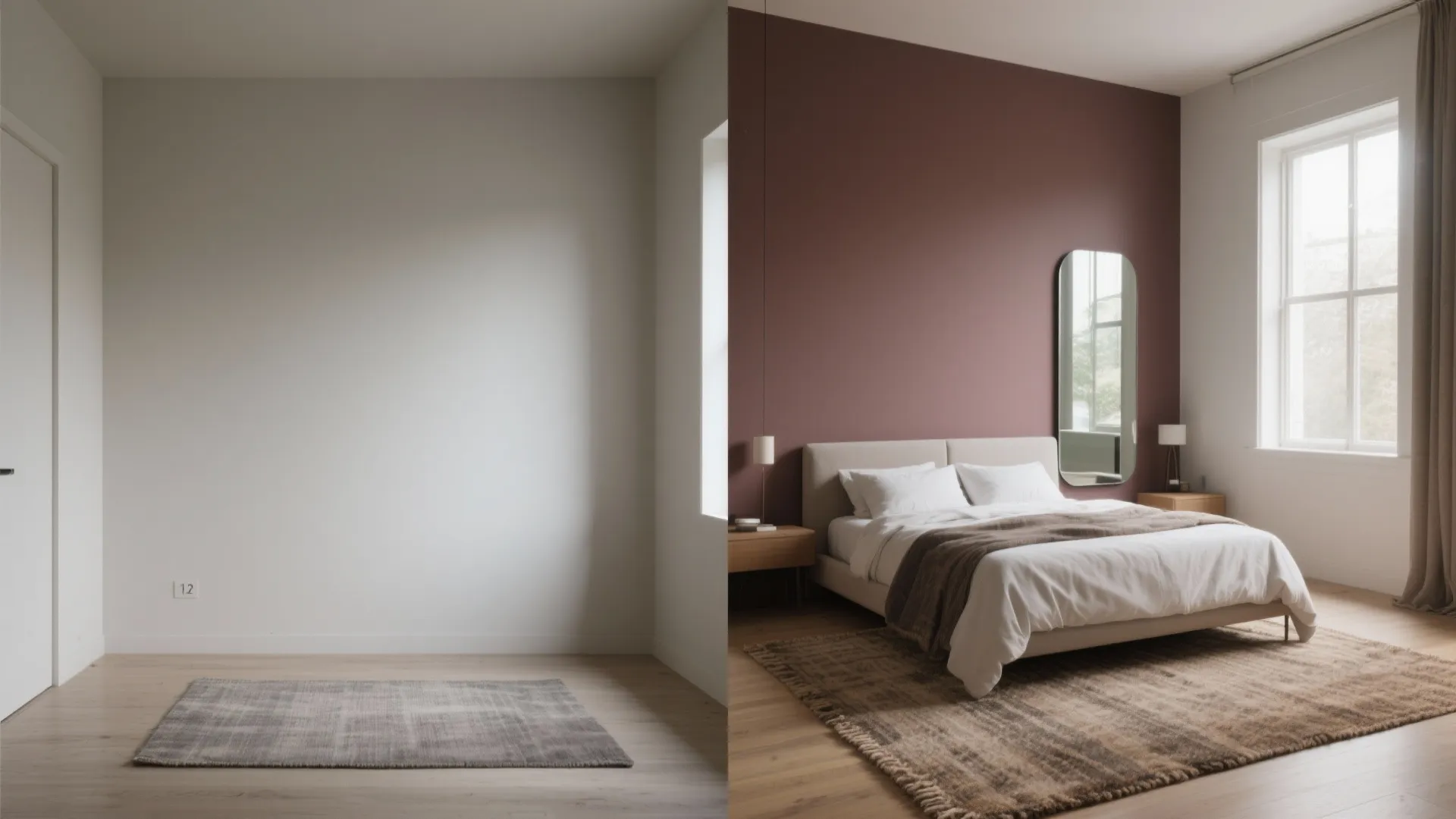 5. Mirror, Rug, and One Statement Wall