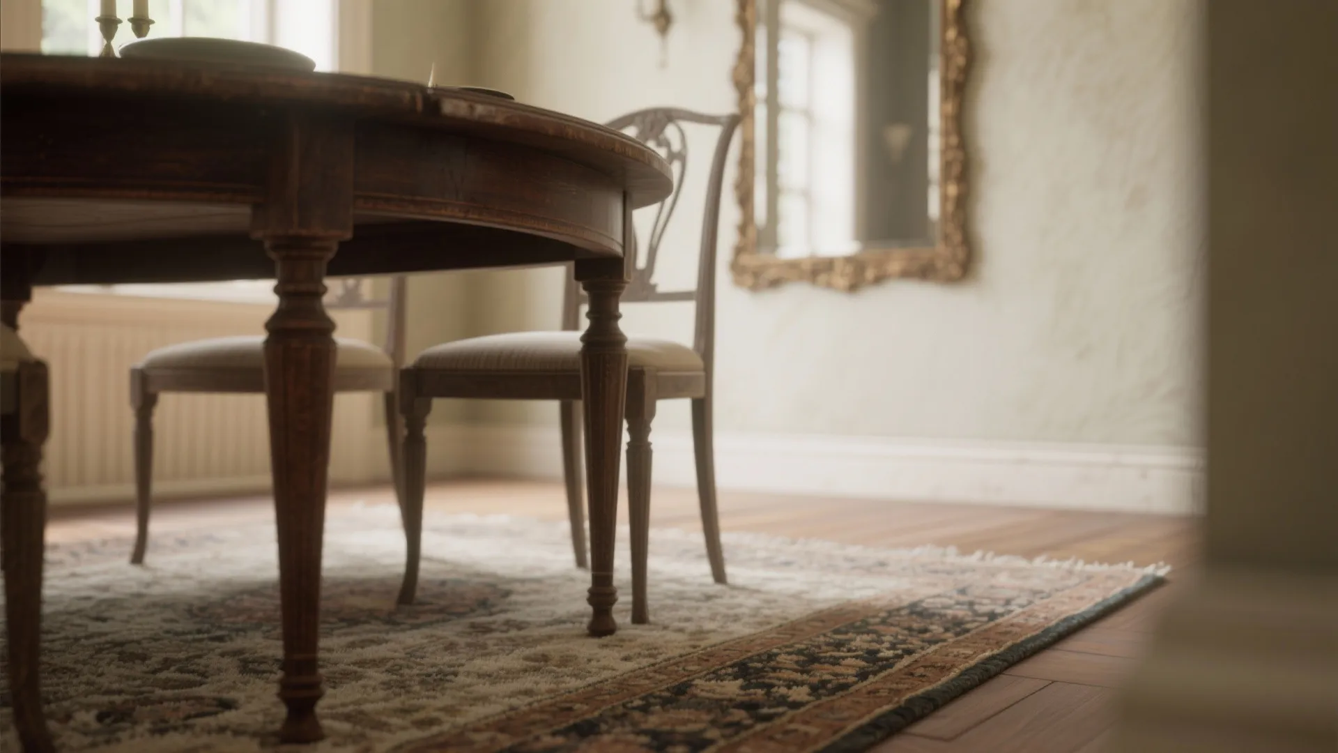 4. Lighten with Mirrors, Rugs, and Scale