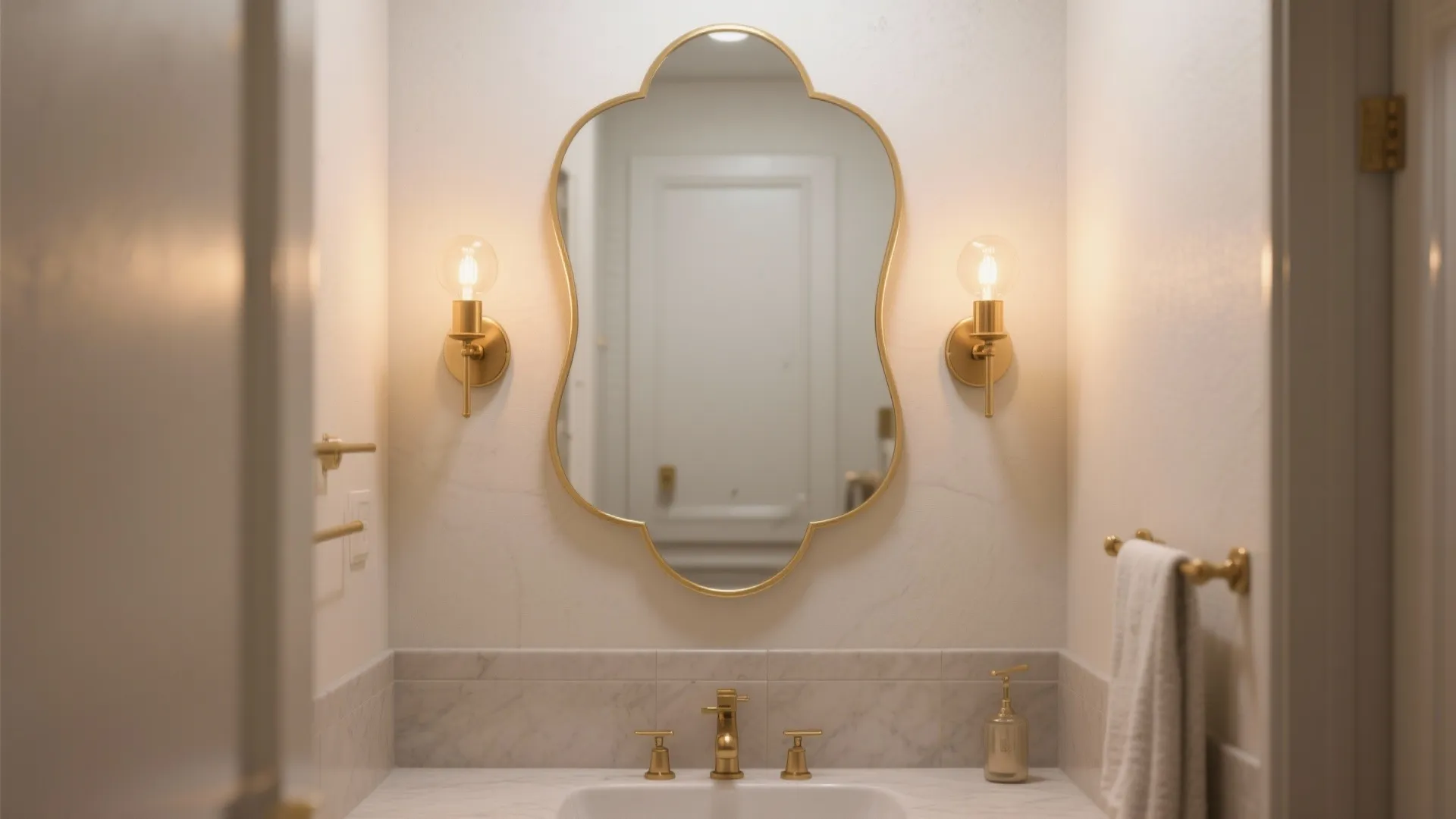 5. Statement mirror and lighting combo