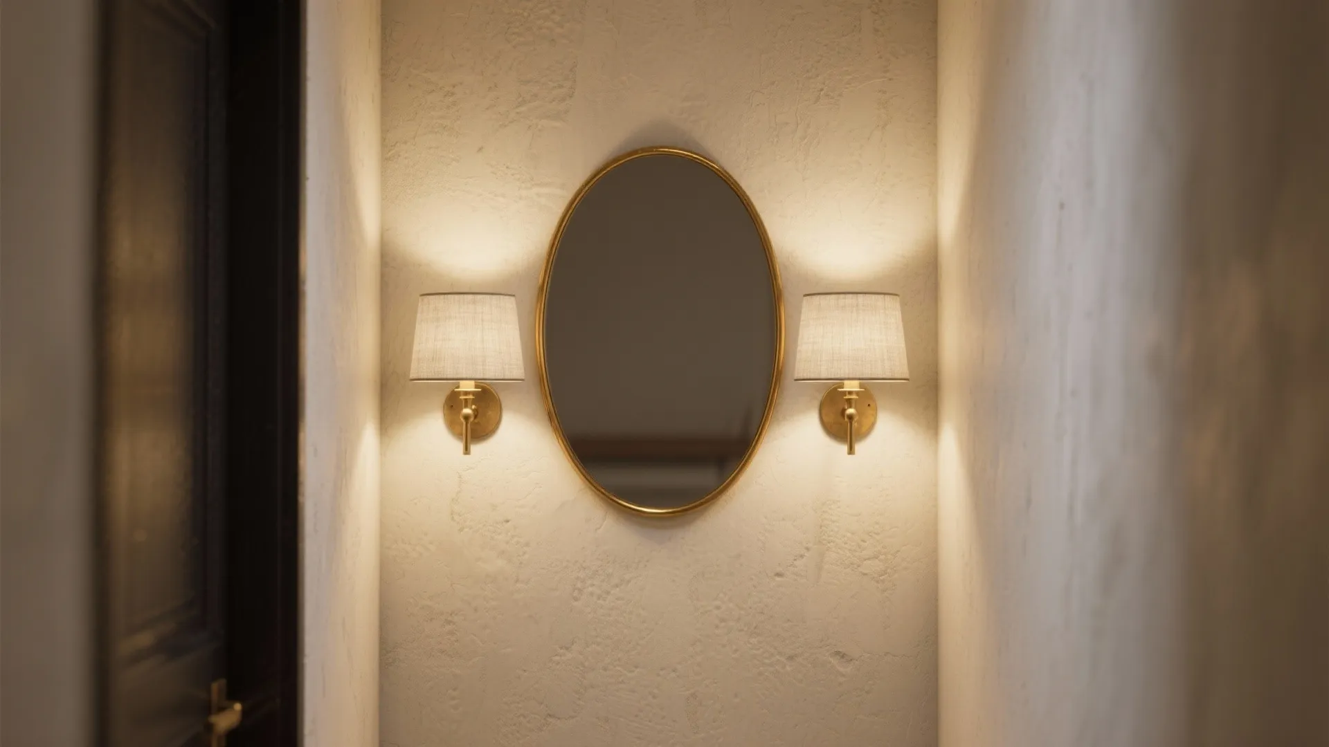 2) Statement Mirror + Layered Lighting