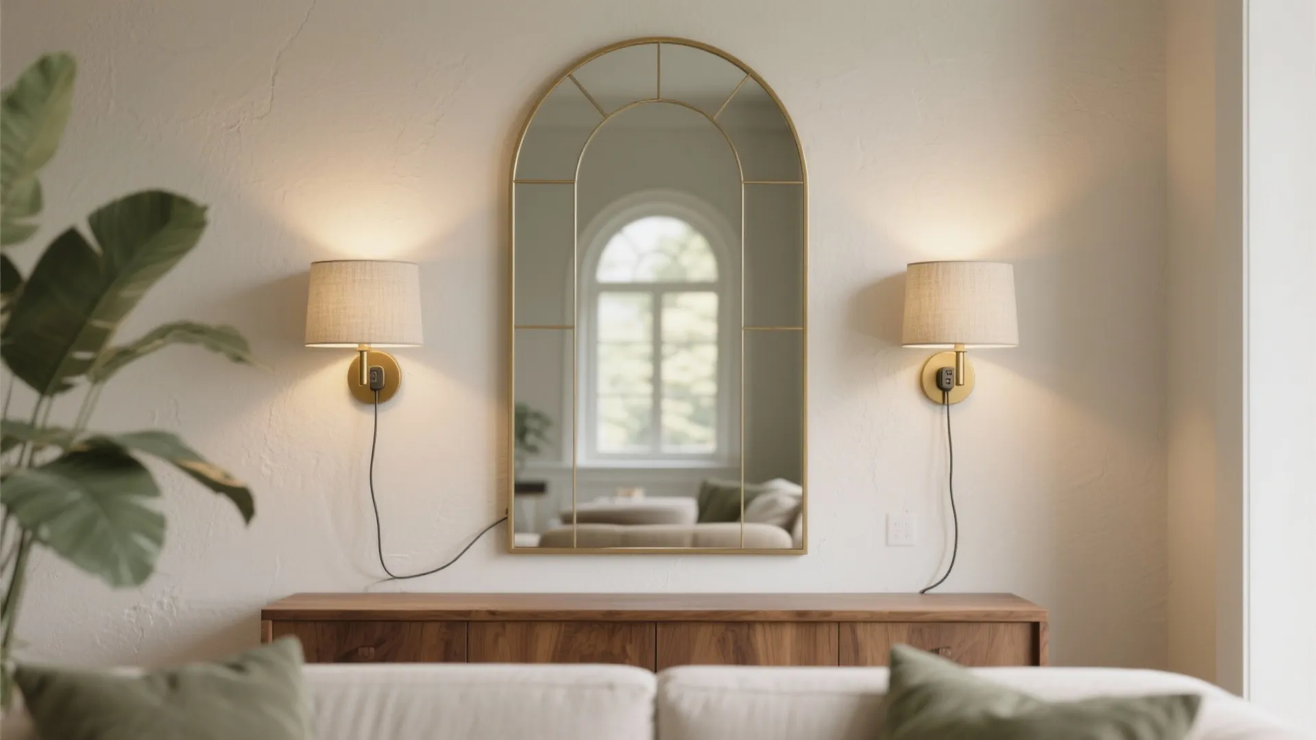 Large Mirror + Sconces to Bounce Light