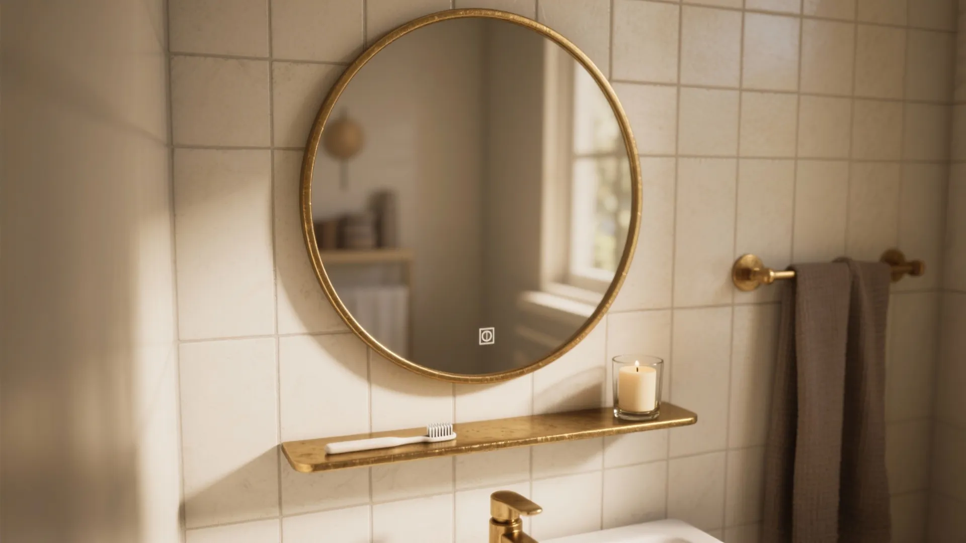 2. Statement mirrors with a shallow shelf