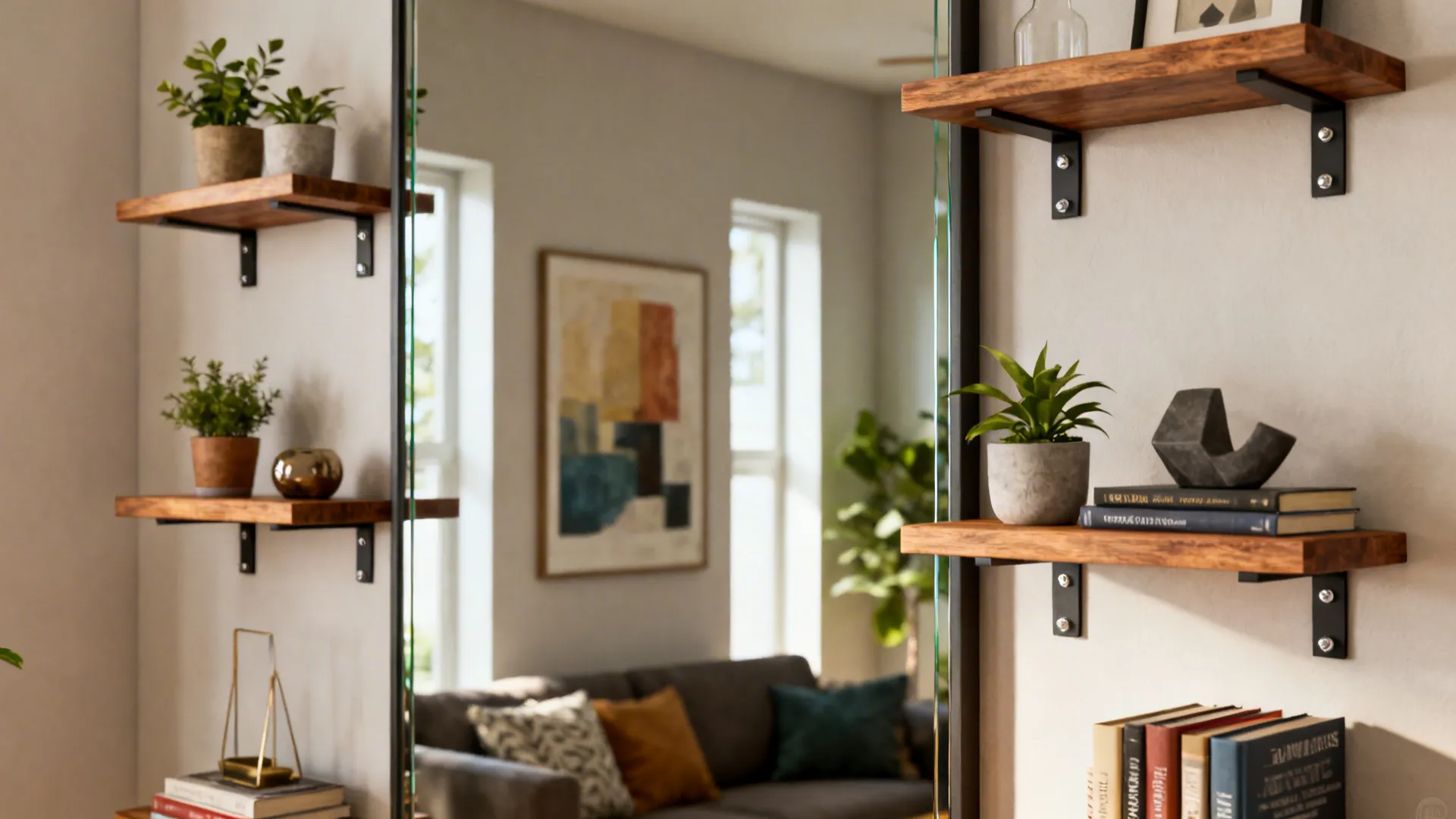 3. Mirror with integrated shelving