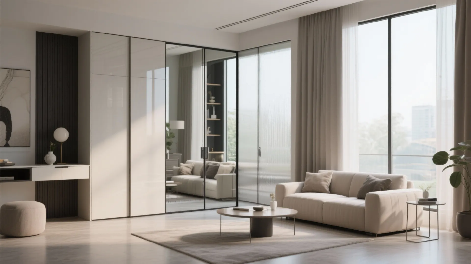 Sliding Door Almirah with Mirror Panels