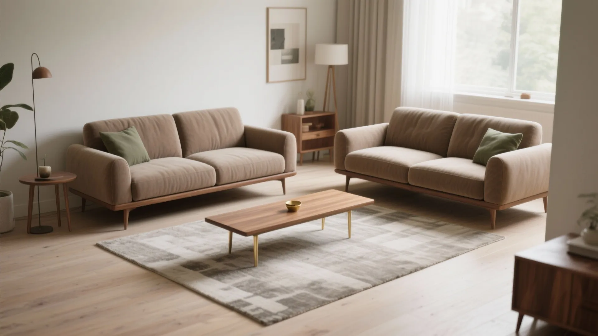 1) Mirror-Facing Sofas for Conversation