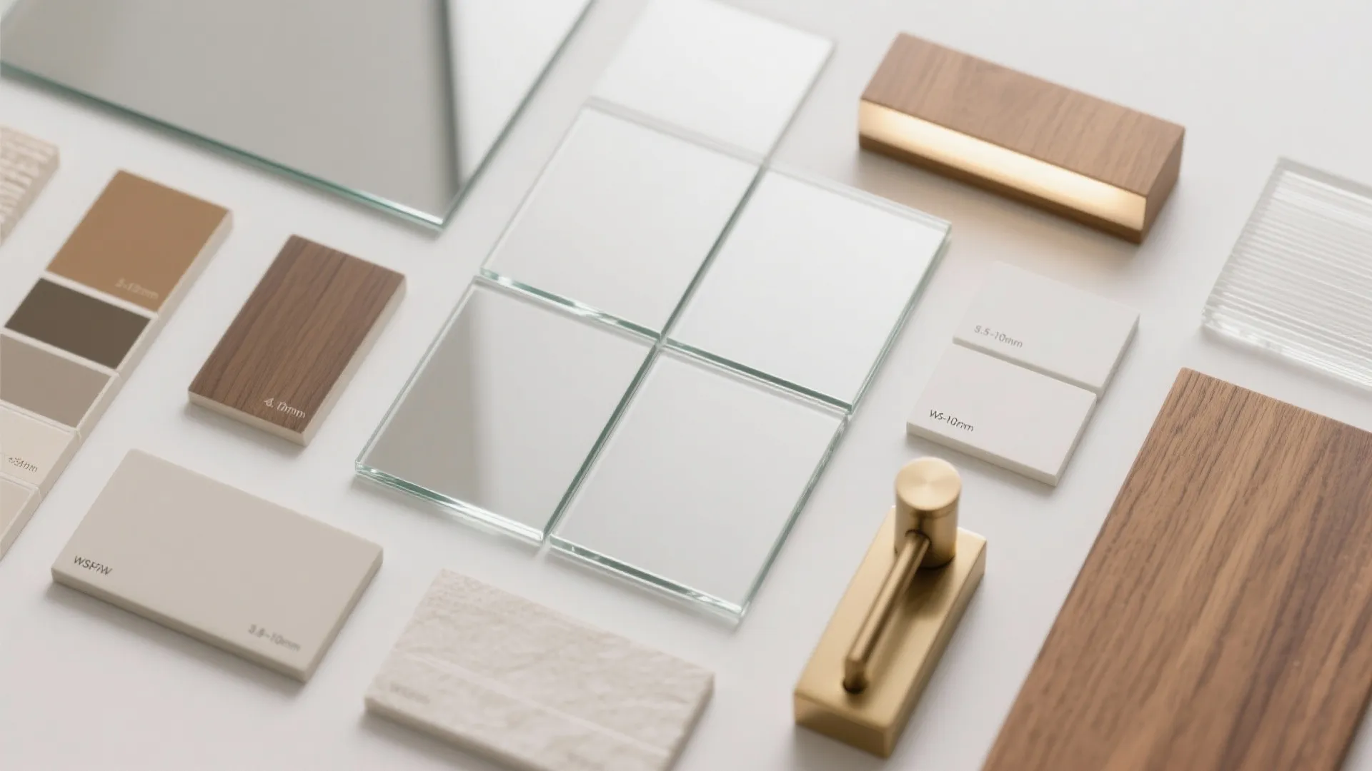 1) Minimal mirror tile splash zones