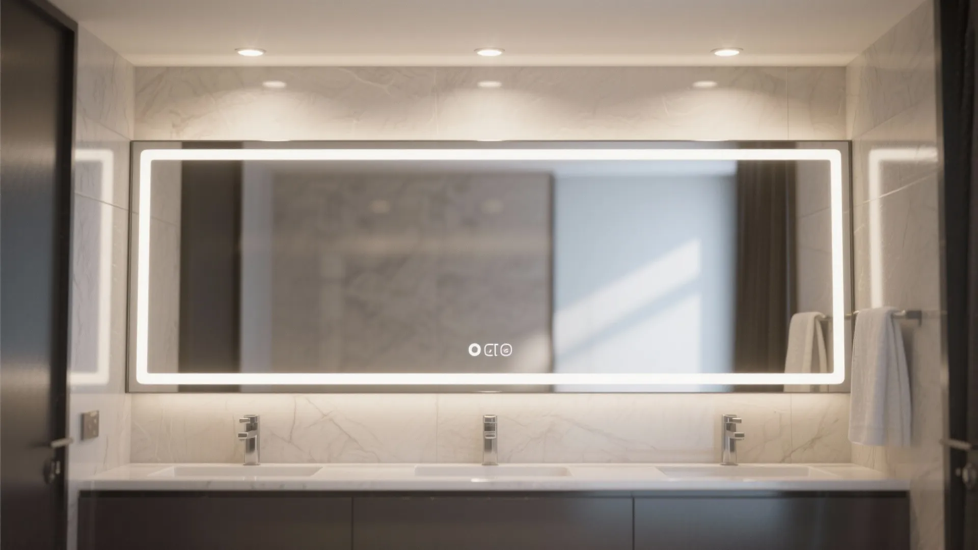 10. Mirror-Mounted Recessed Spots