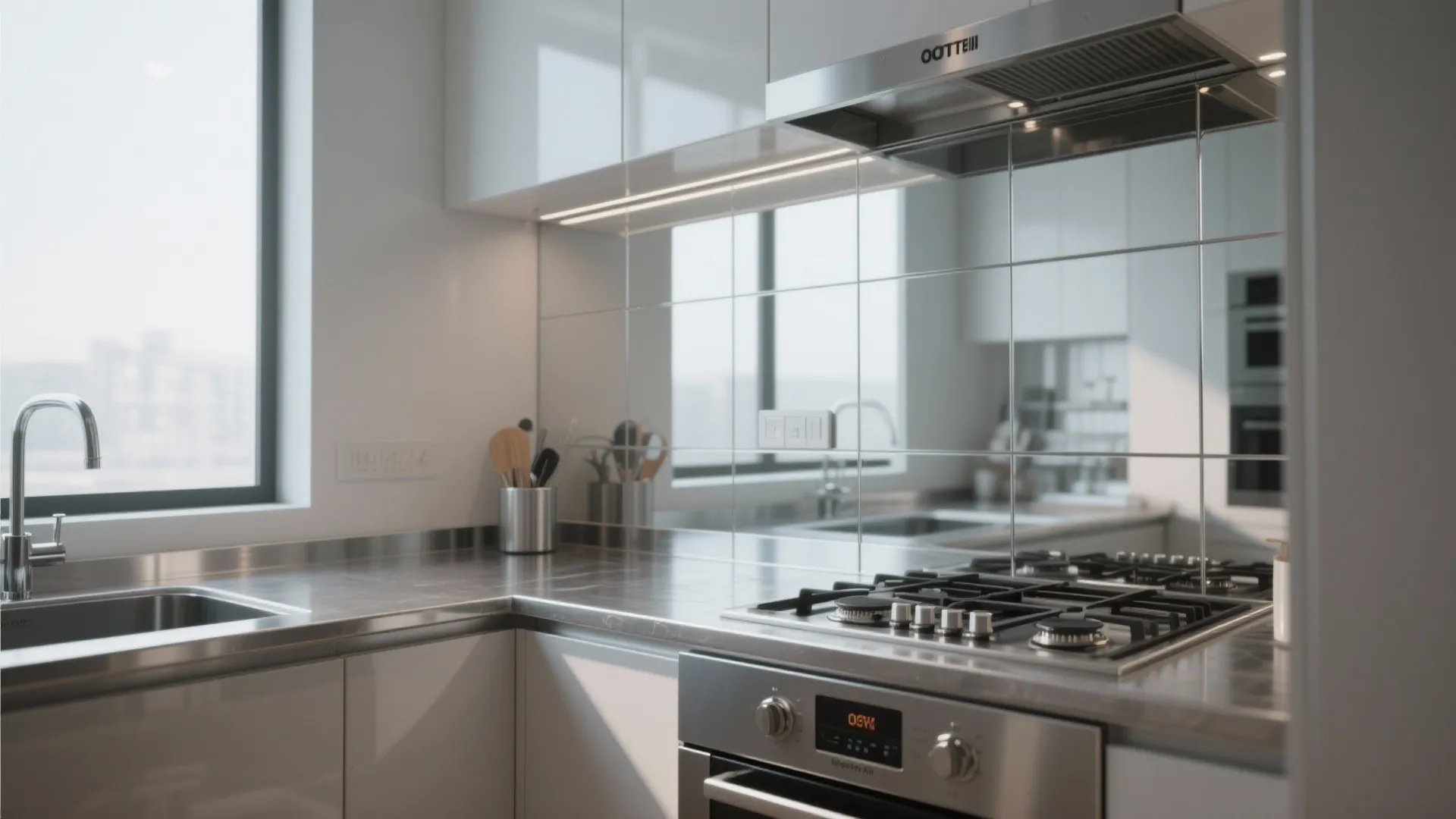 3. Mirrored or Stainless Steel Panel