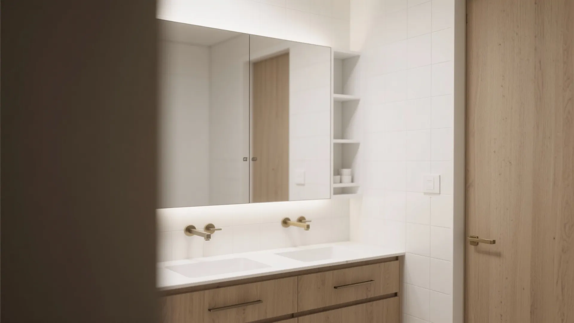 Mirror Storage: Ledges and Cabinets That Disappear