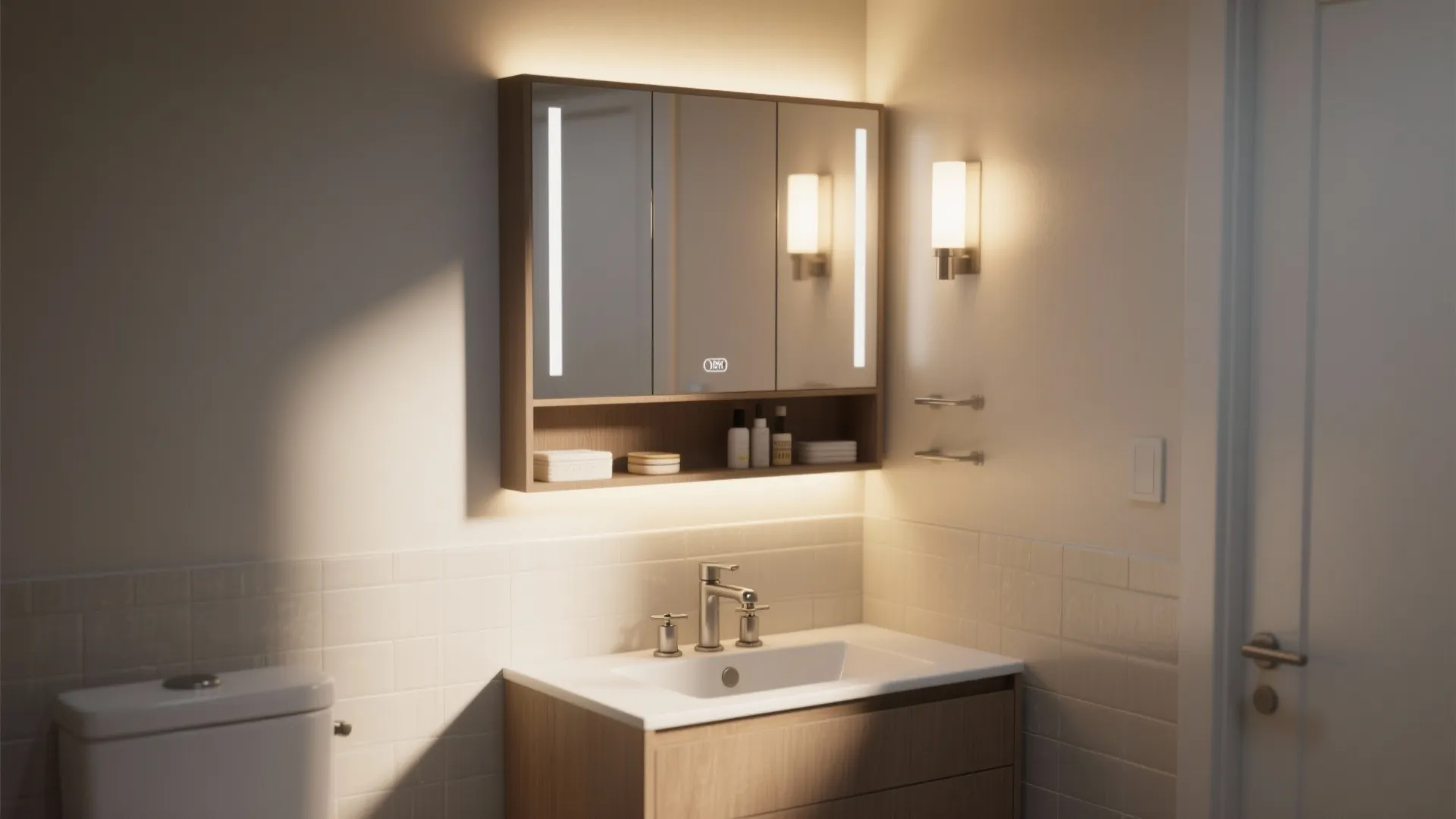 5. Combine with a Compact Mirror and Wall Storage