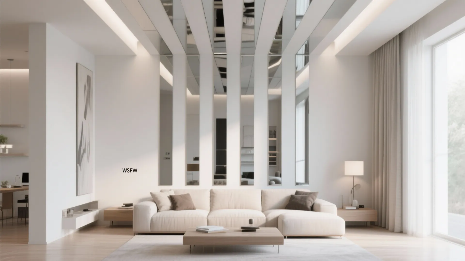 10. Ceiling-Height Mirror Strips