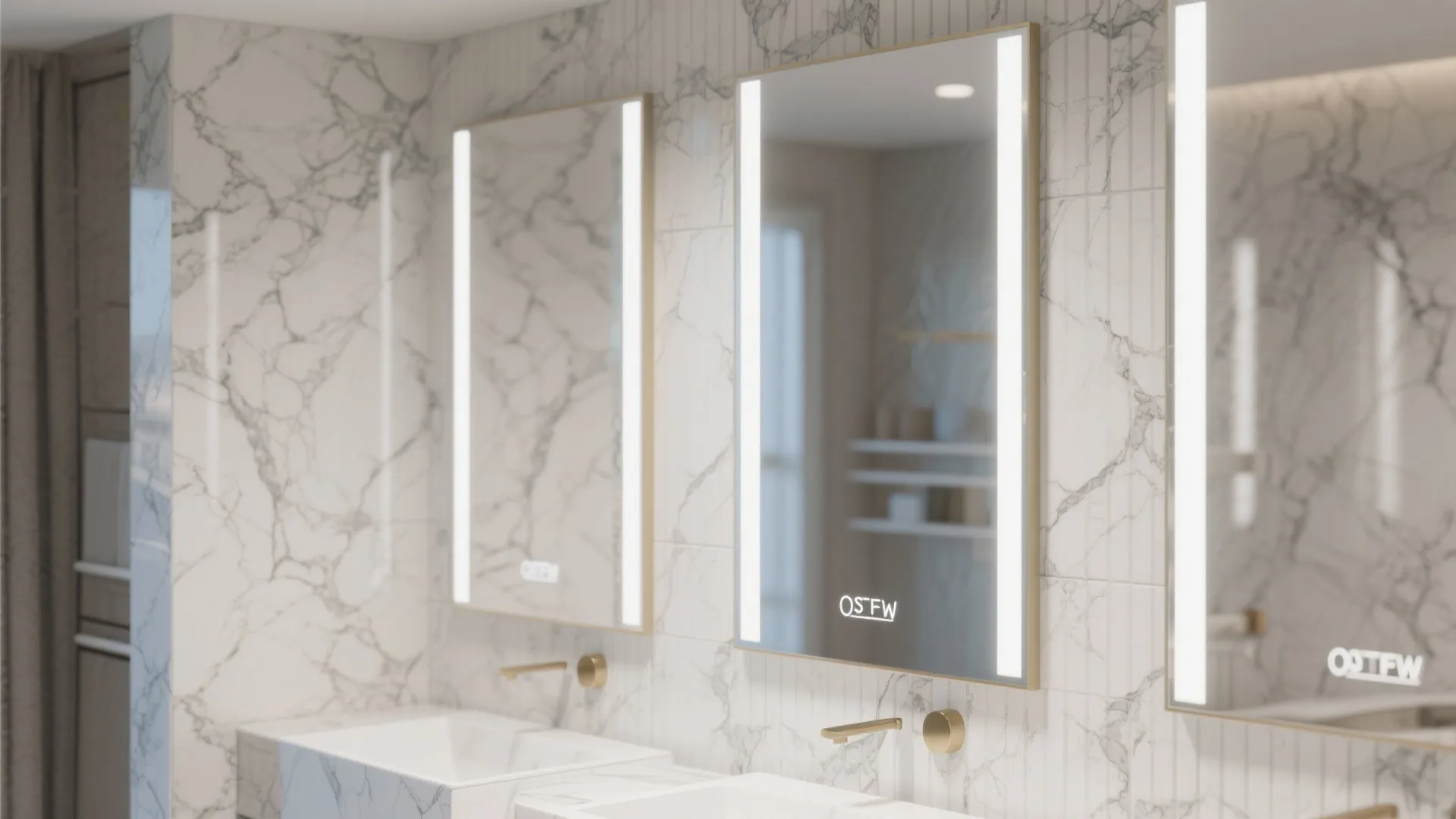 6. Mirror + Tile Combination