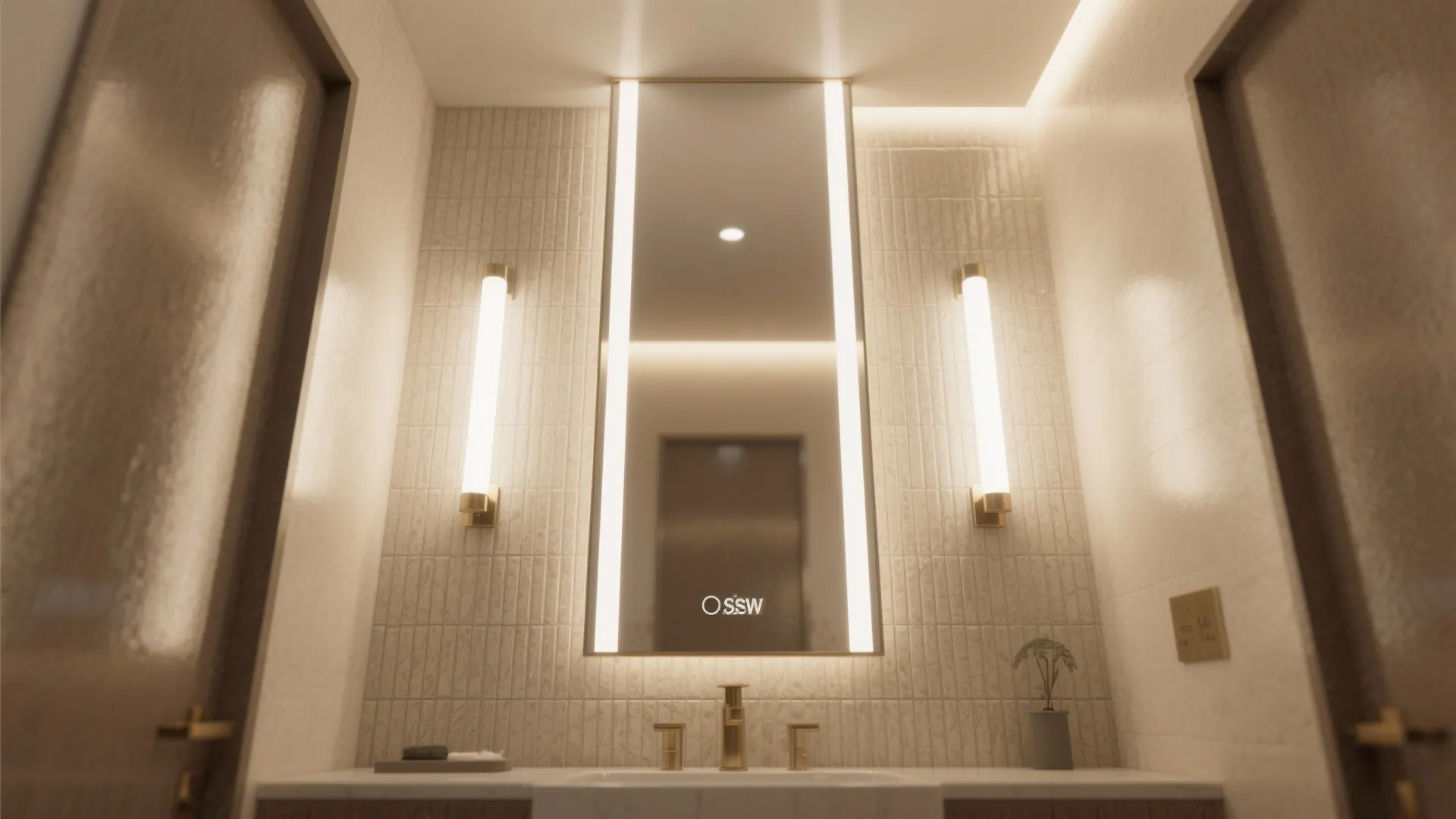 4. Mirrors, vertical tiles and layered lighting