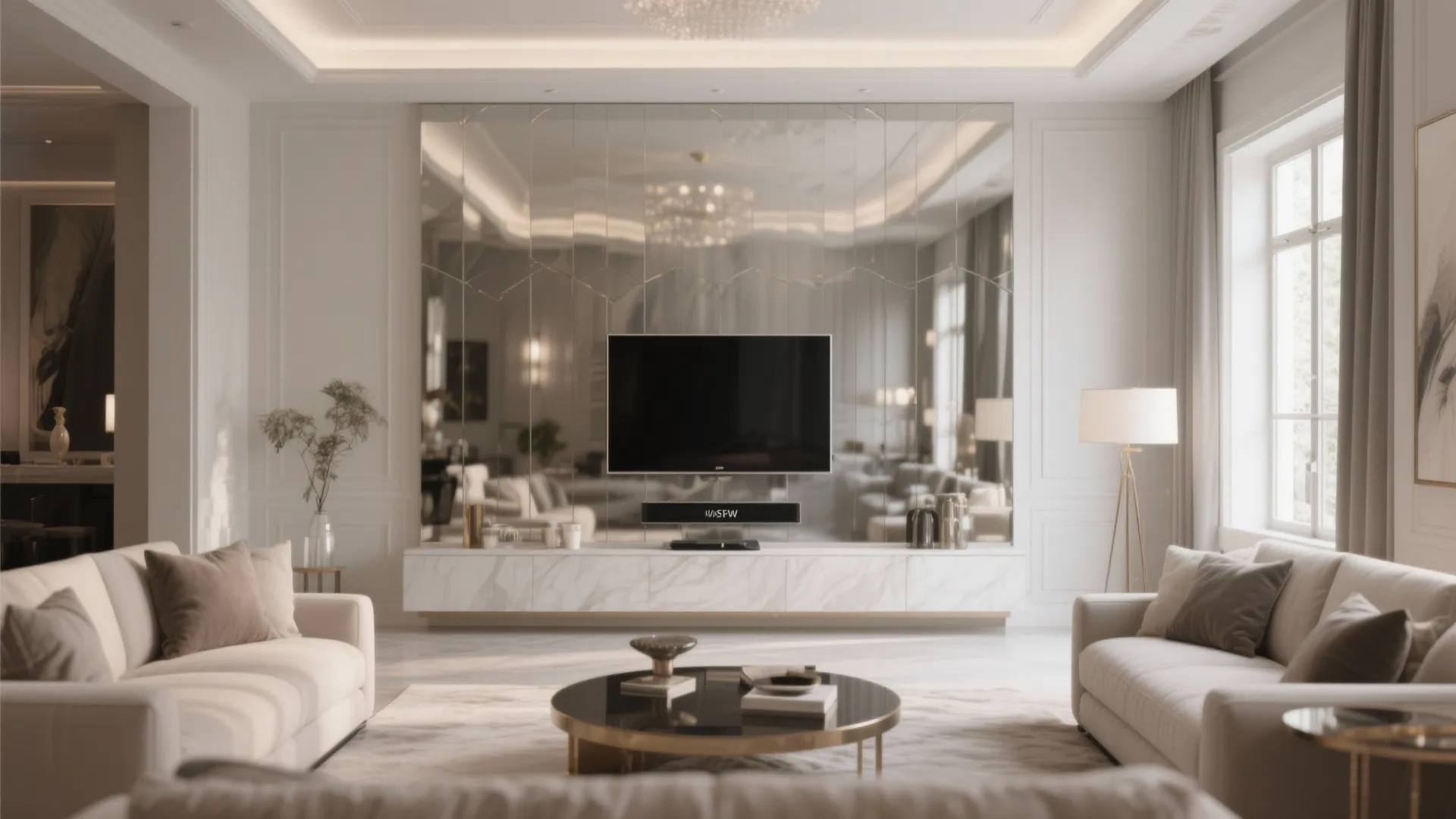 8. Glass or Mirror Backsplash