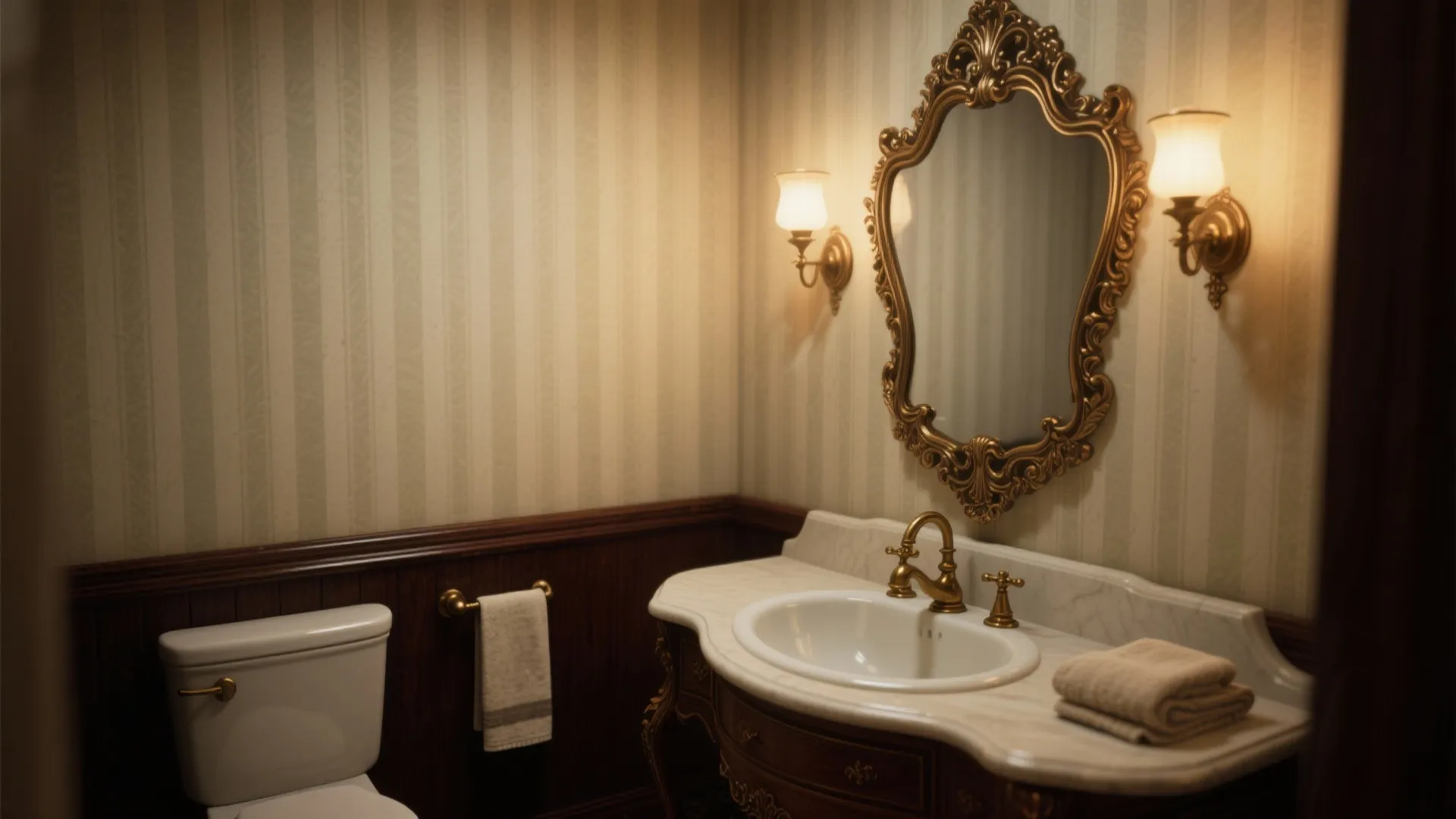 3. Moody Mirrors and Curvy Vanities