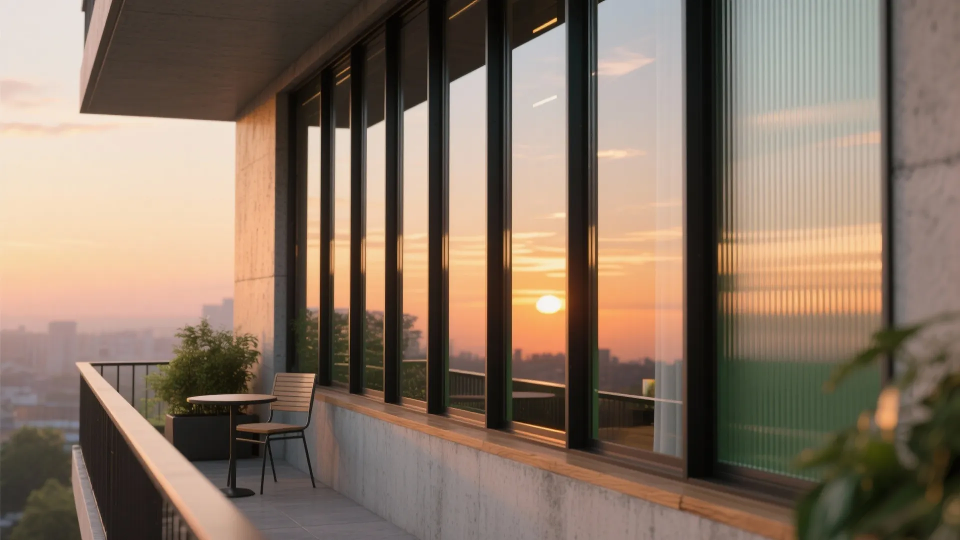 Mirror and Glass Paneling to Double the Space