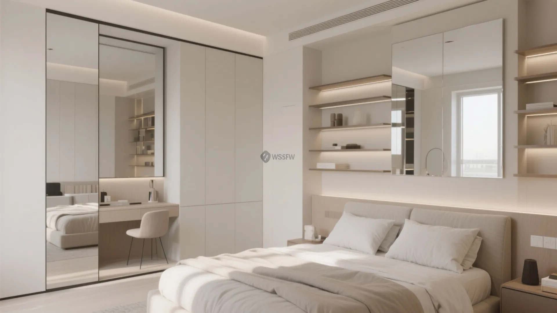 6. Mirror Wall for Visual Expansion