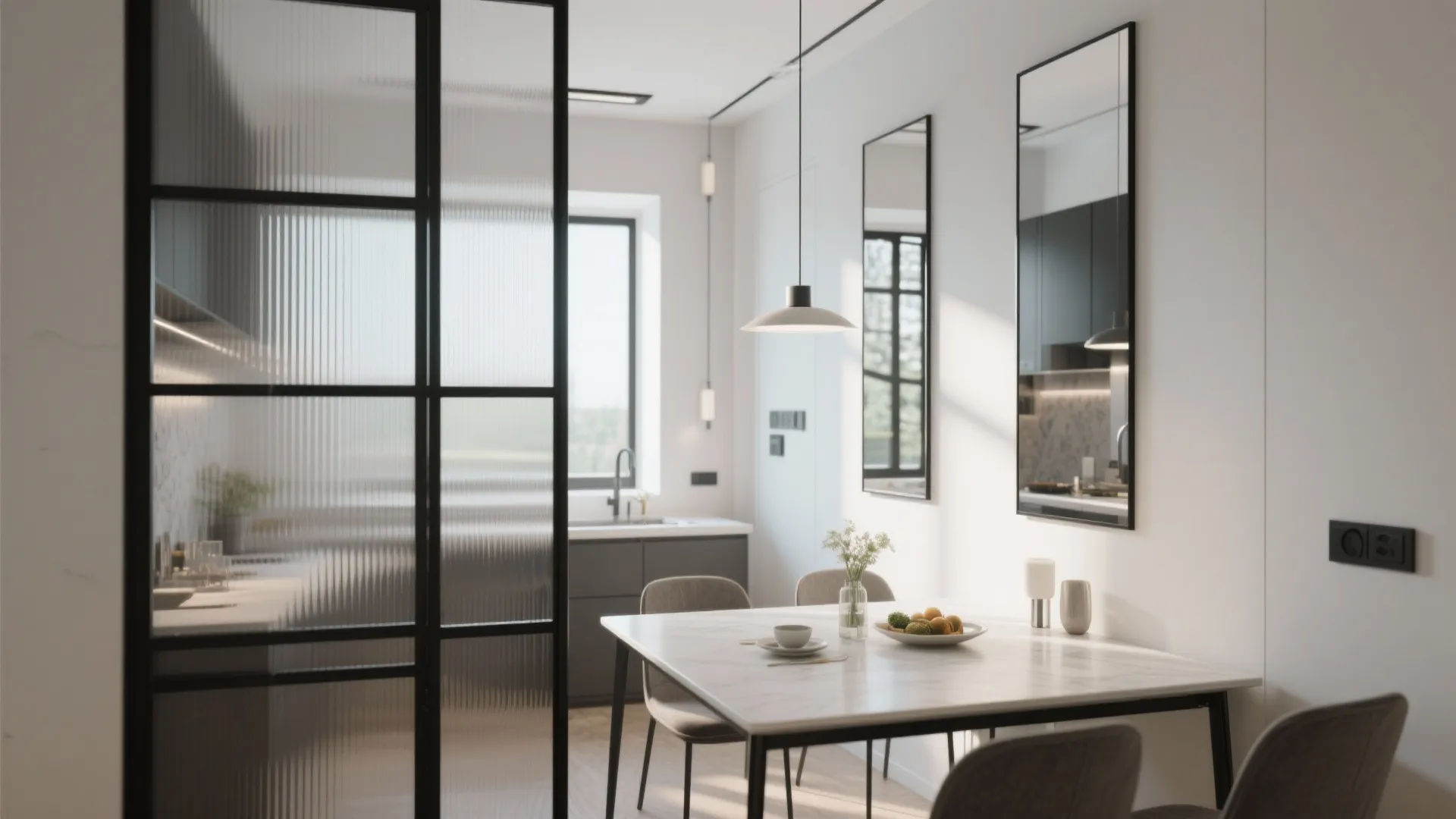 5. Glass Panel or Mirror Accents