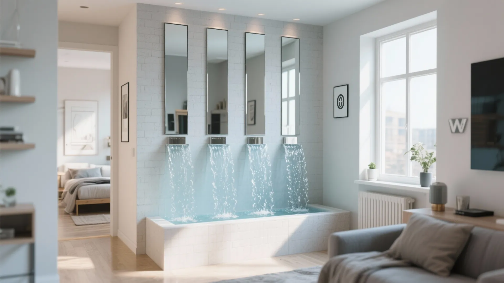 6. Mirror-Lined Fountain