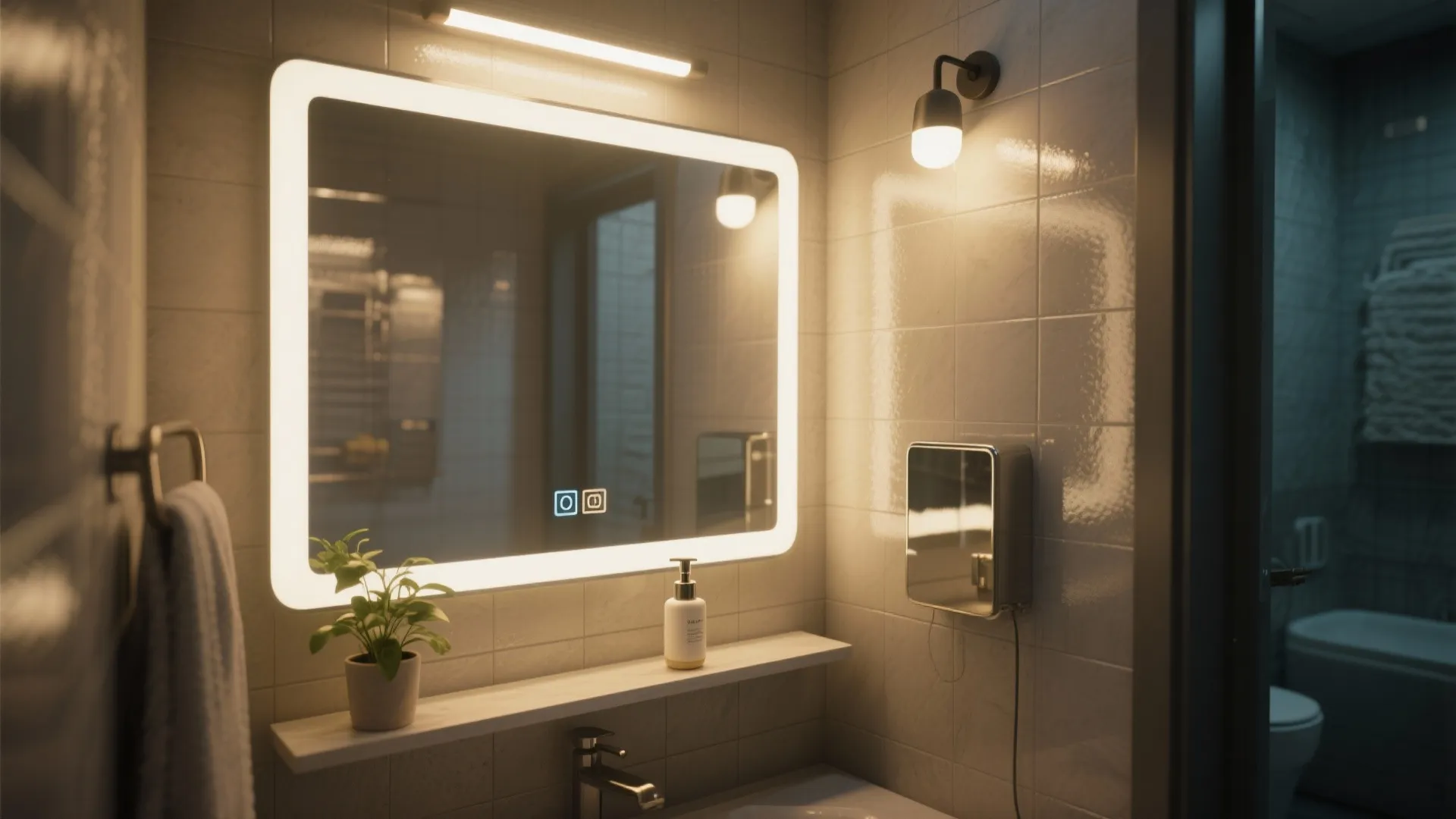 5. Mirror Wall and Layered Lighting