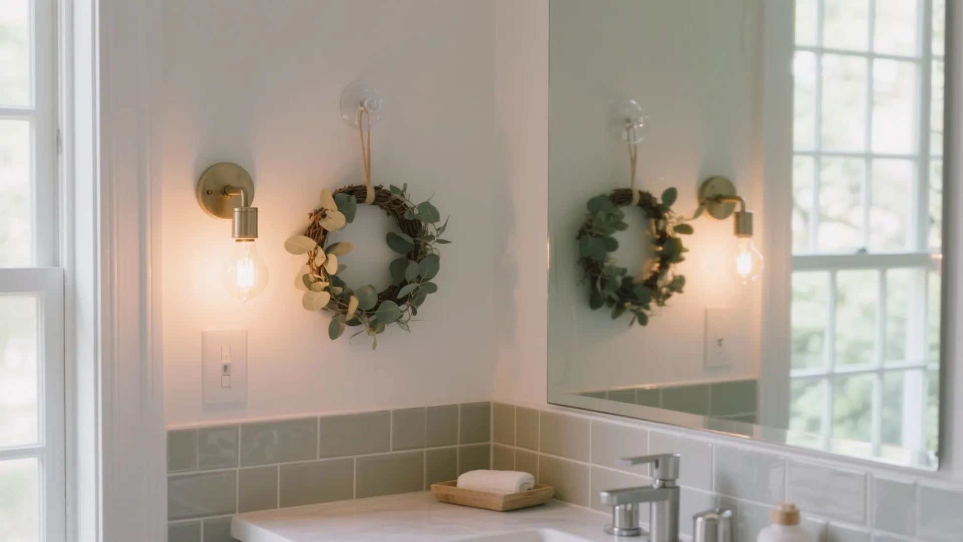 Light, Mirror, and a Tiny Wreath