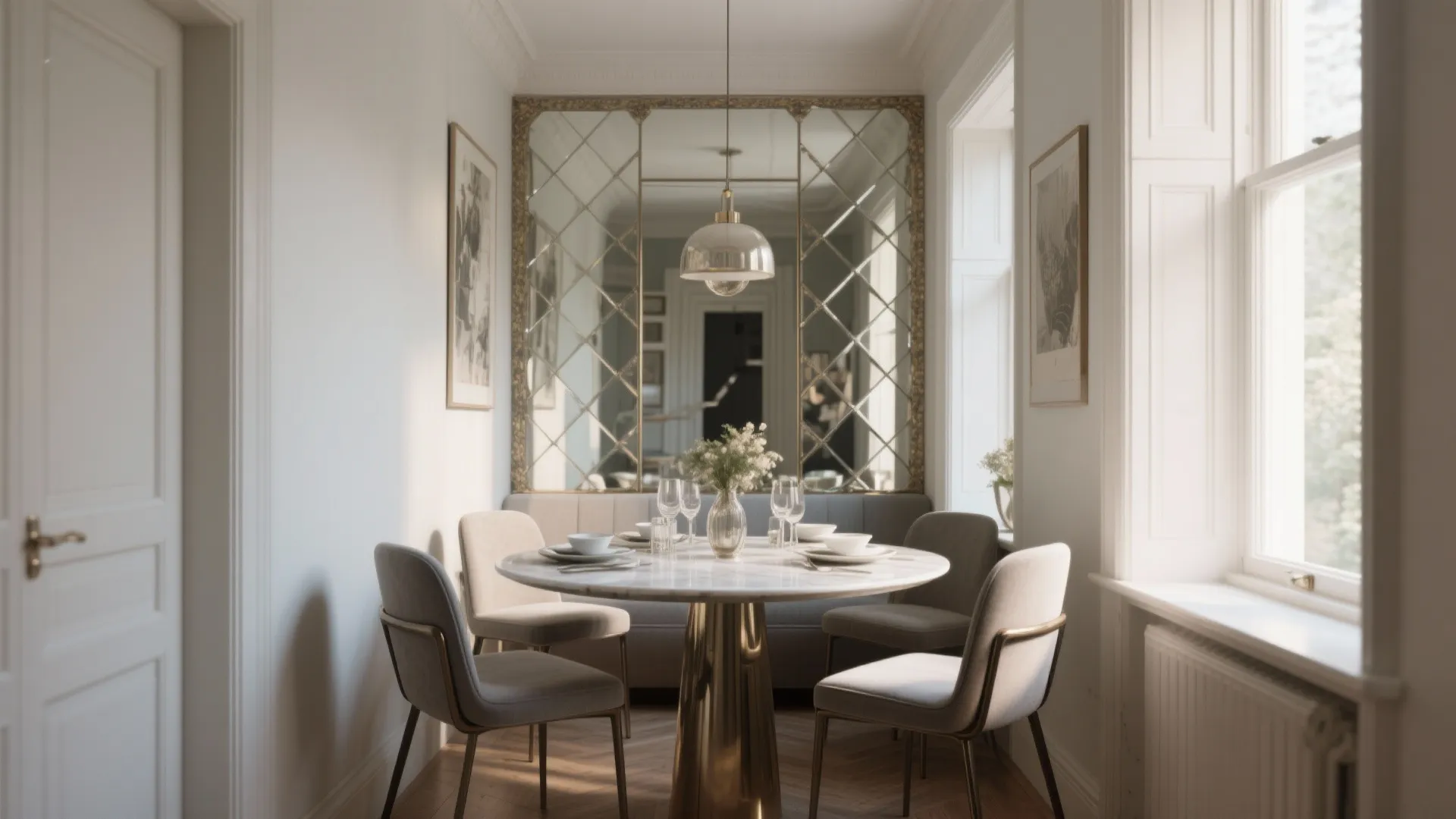 3. Mirrored Accent Wall