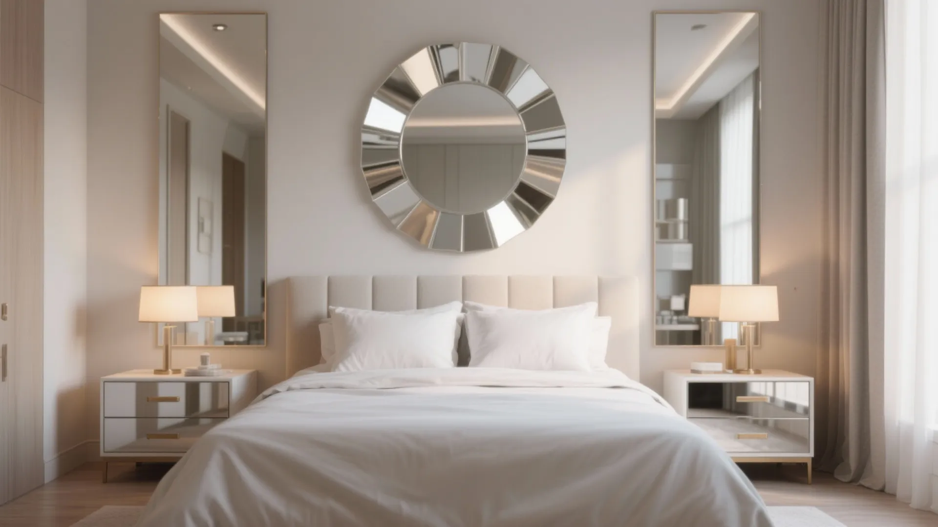 3. Mirrored and Reflective Accents