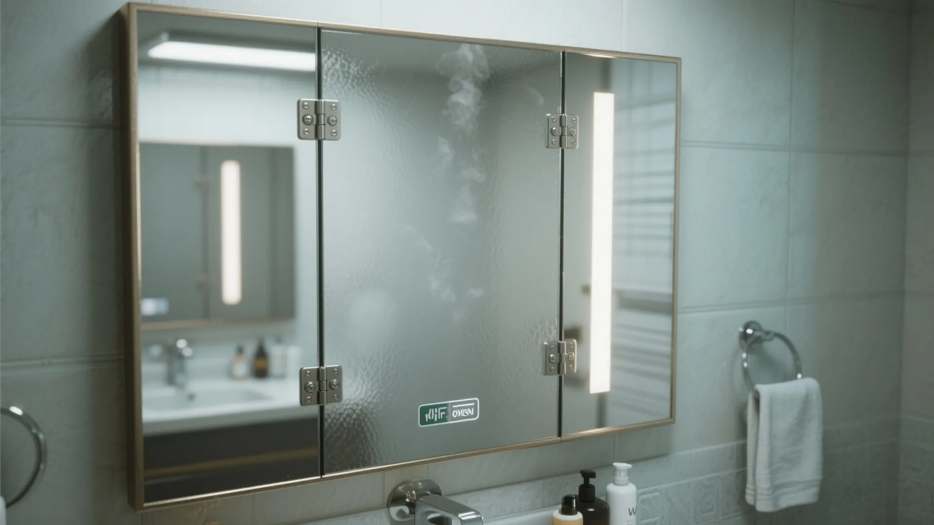 1. Mirrored Doors with Anti-Fog Backing