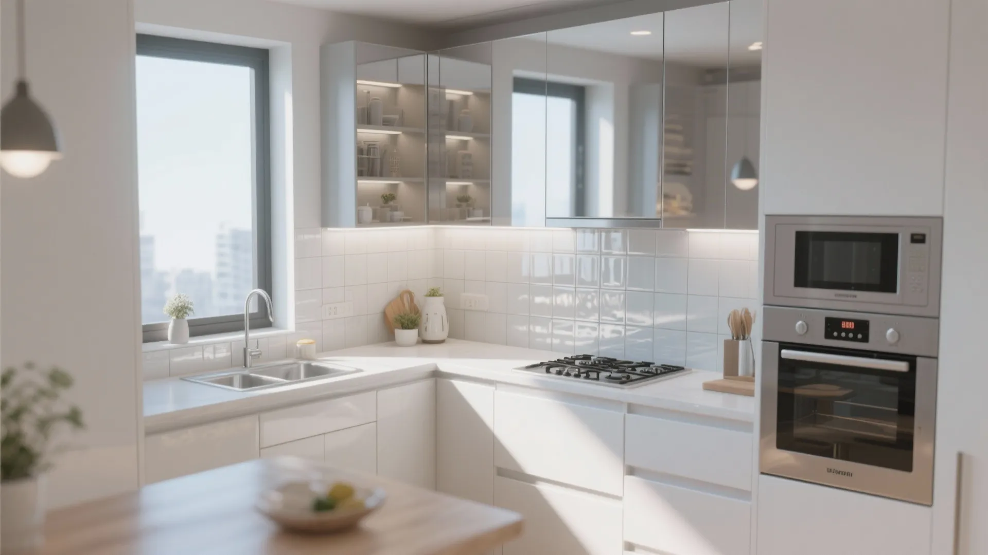 4. Mirrored Backsplash