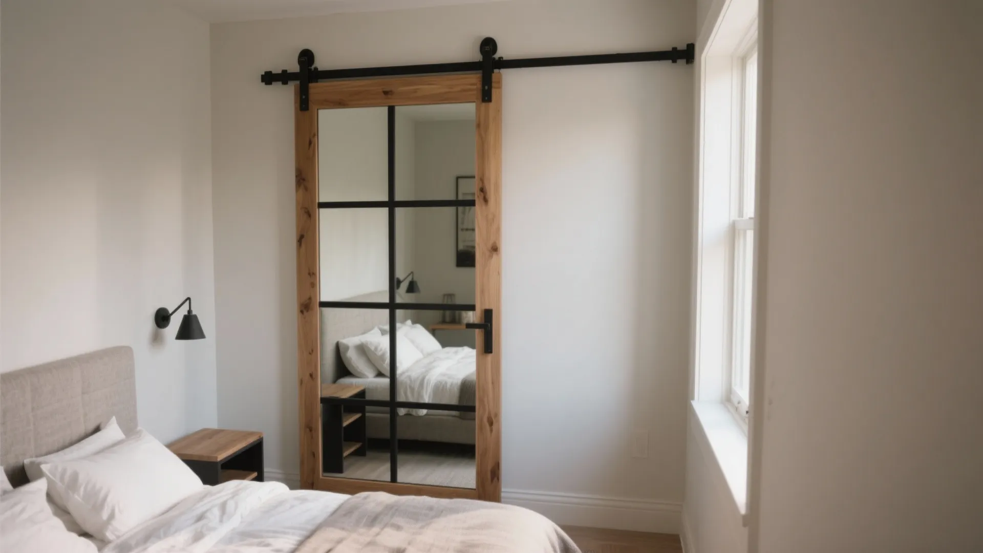 DIY Mirrored Barn Door: Stylish Space-Saving Solution: 1 Minute to a Glam Statement—Mirrored Barn Door Made Simple