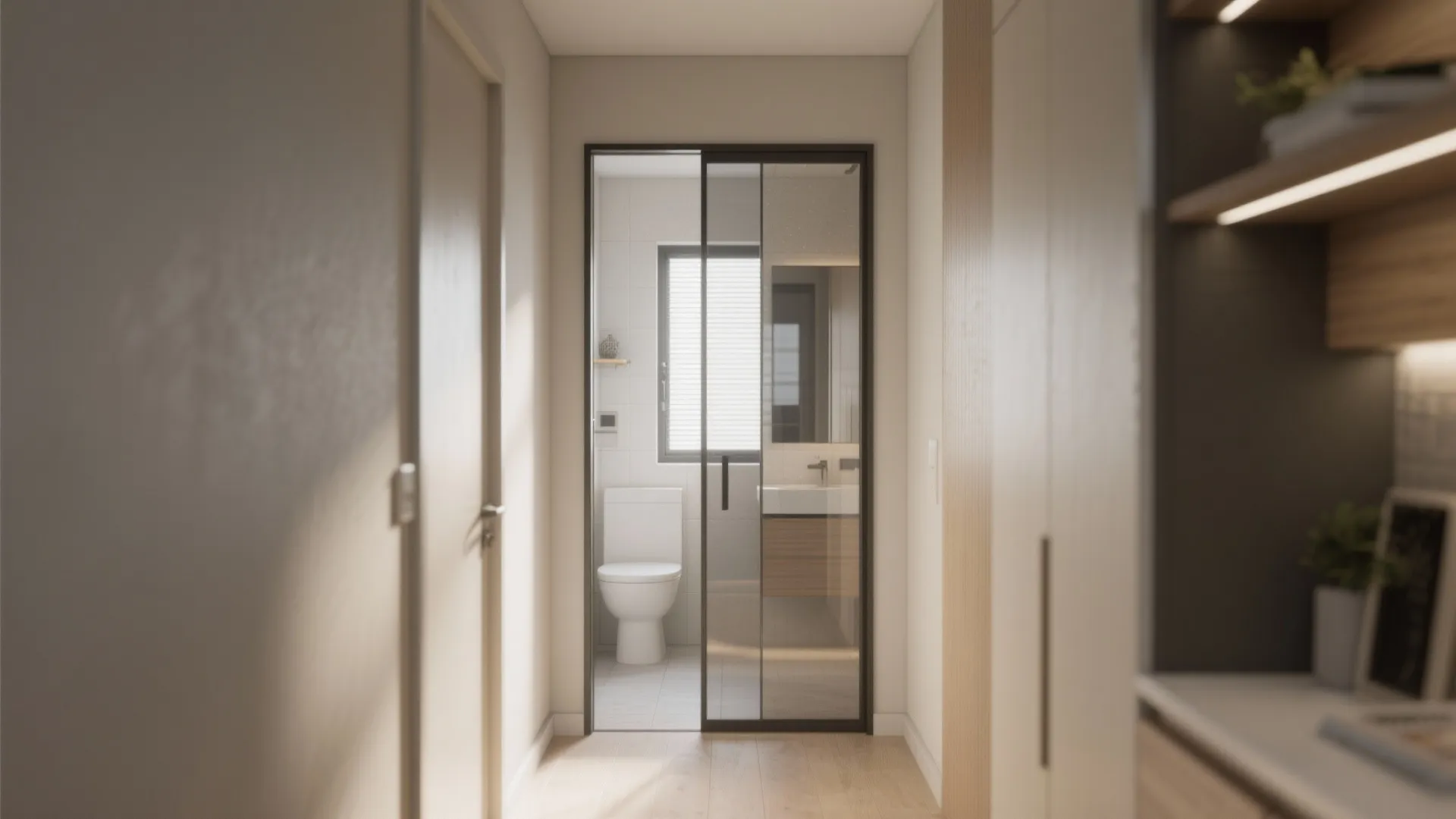 5. Mirrored Bathroom Doors